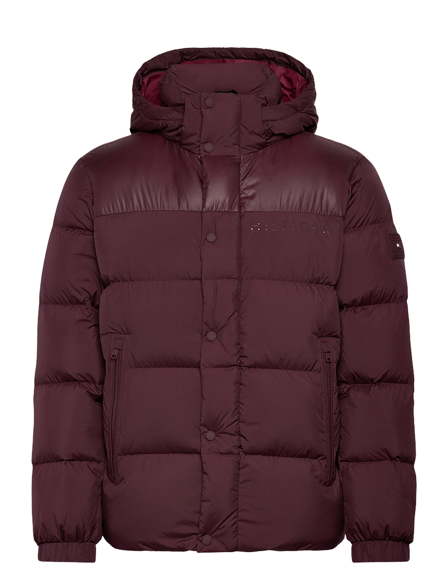 Tommy Hilfiger - MIX DOWN HOODED PUFFER - gefütterte jacken - deep burgundy - 1