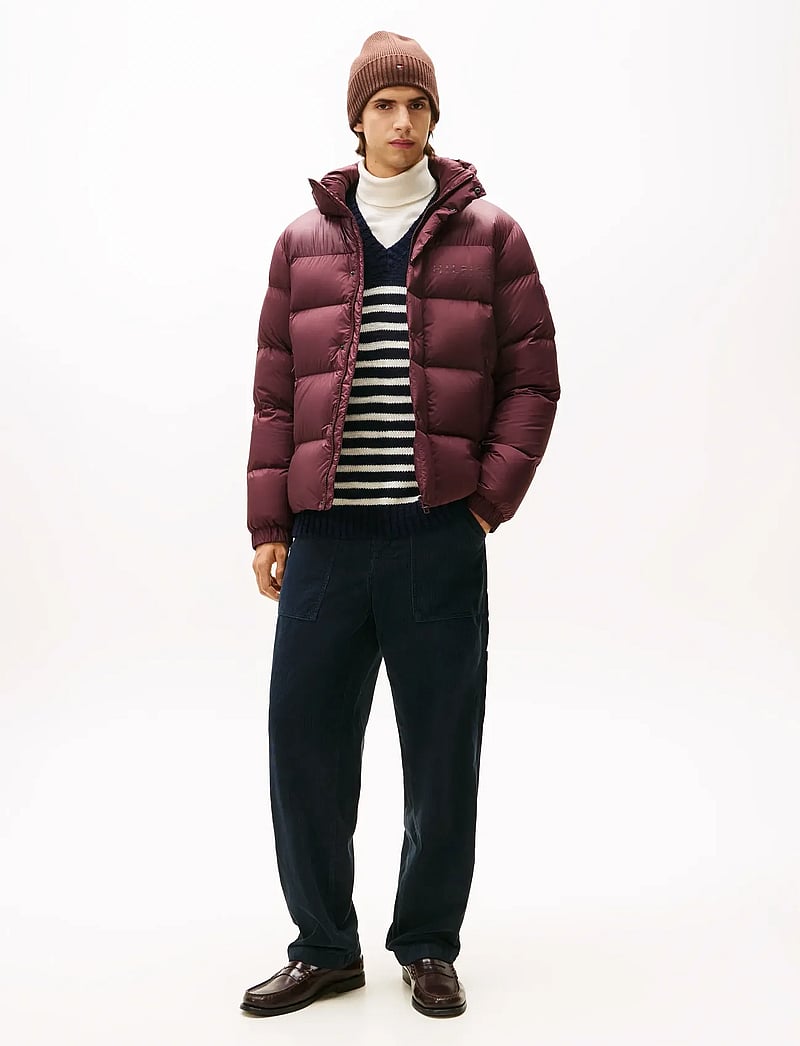 Tommy Hilfiger - MIX DOWN HOODED PUFFER - gefütterte jacken - deep burgundy - 3