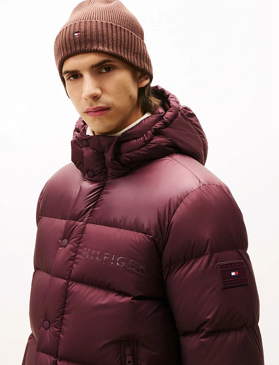 Tommy Hilfiger - MIX DOWN HOODED PUFFER - gefütterte jacken - deep burgundy - 5