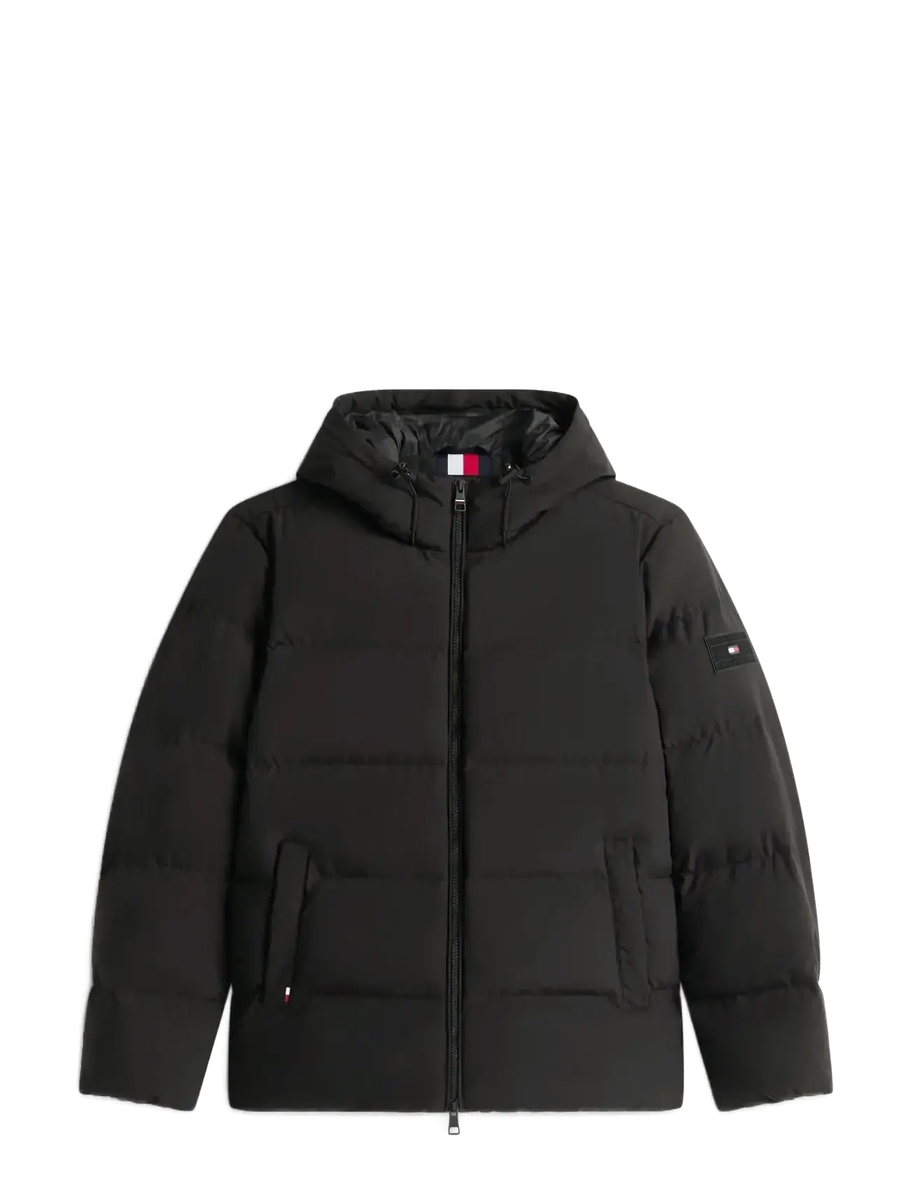 Tommy Hilfiger DOWN HOODED PUFFER JKT - Jakid ja mantlid - BLACK / grey