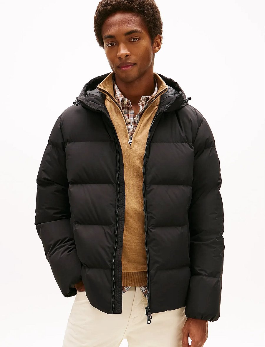 Tommy Hilfiger - DOWN HOODED PUFFER JKT - voodriga jakid - black - 0
