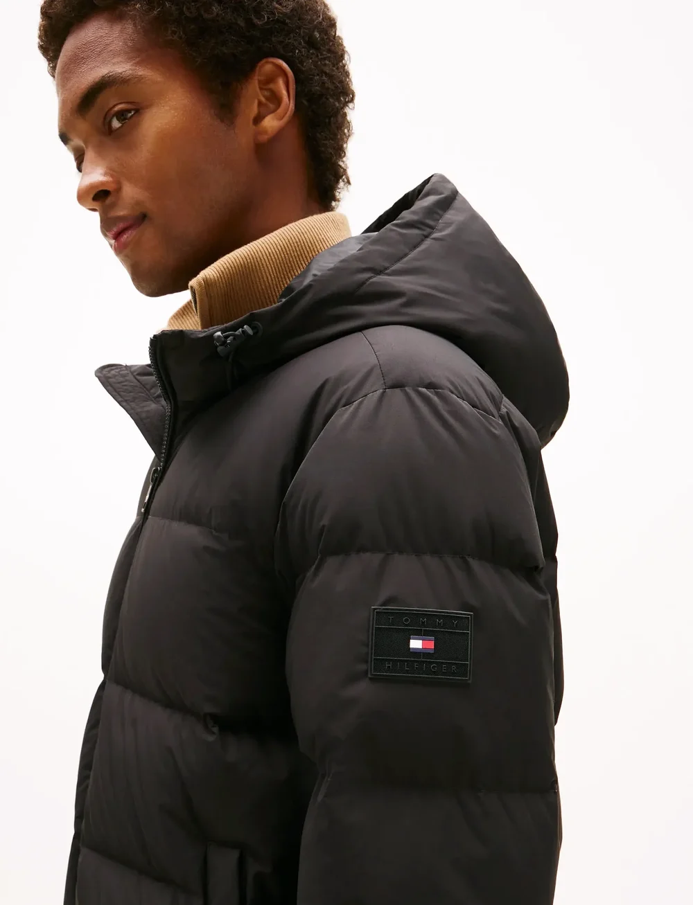 Tommy Hilfiger - DOWN HOODED PUFFER JKT - talvejoped - black - 4