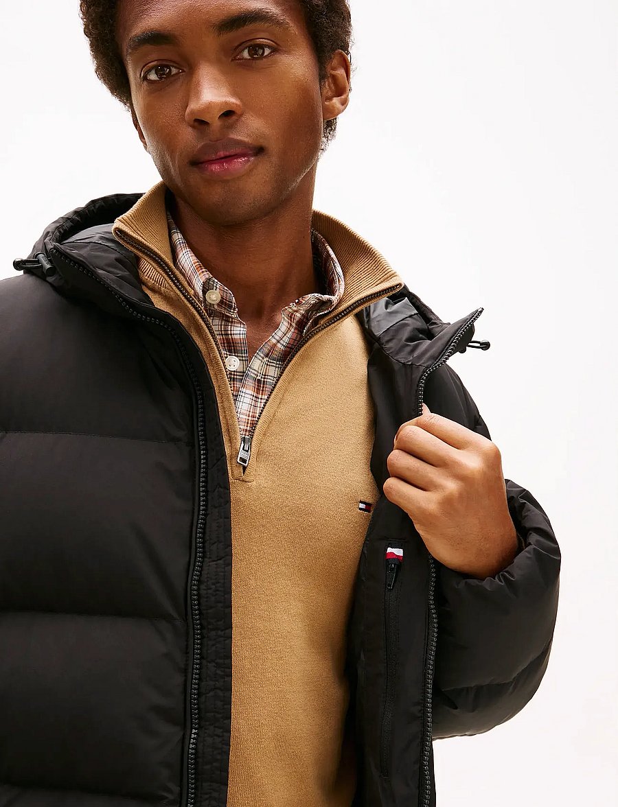 Tommy Hilfiger - DOWN HOODED PUFFER JKT - voodriga jakid - black - 5