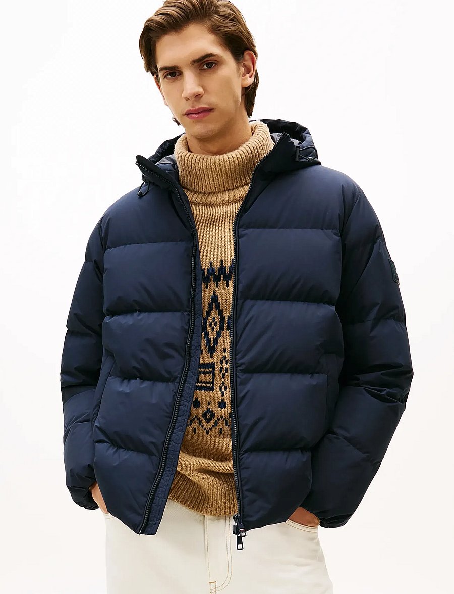 Tommy Hilfiger - DOWN HOODED PUFFER JKT - gefütterte jacken - desert sky - 0