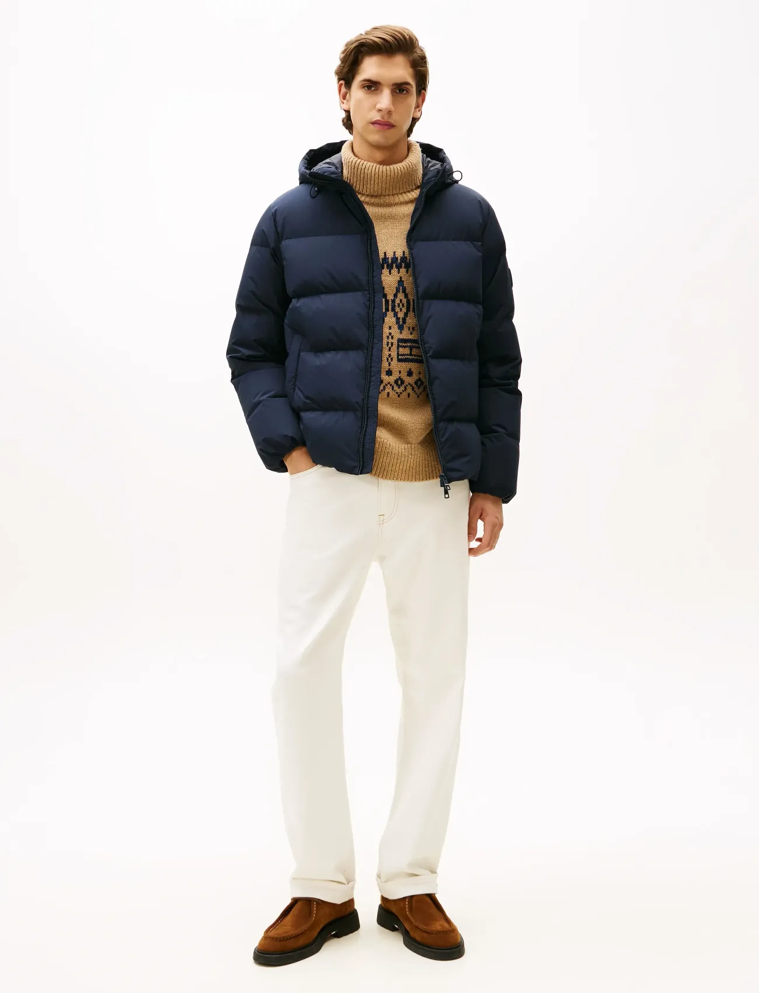 Tommy Hilfiger - DOWN HOODED PUFFER JKT - padded jackets - desert sky - 3