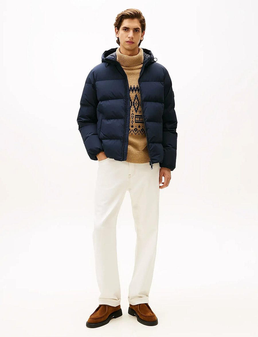 Tommy Hilfiger - DOWN HOODED PUFFER JKT - gefütterte jacken - desert sky - 3