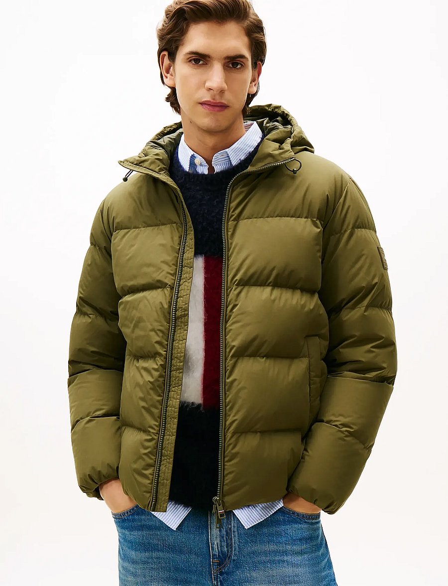 Tommy Hilfiger - DOWN HOODED PUFFER JKT - gefütterte jacken - huntsman green - 0