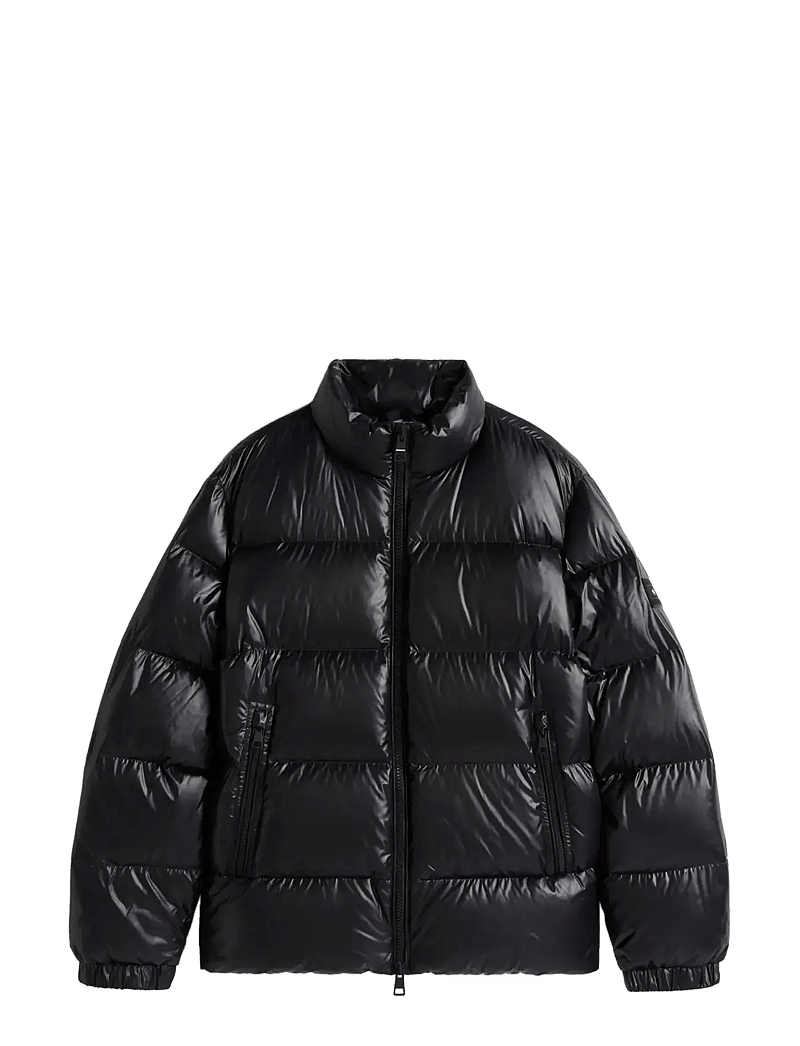 Tommy Hilfiger - SHINY DOWN STAND PUFFER - gefütterte jacken - black - 1