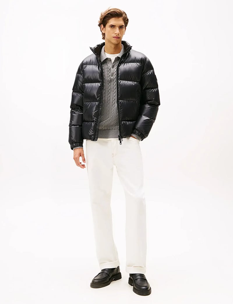 Tommy Hilfiger - SHINY DOWN STAND PUFFER - gefütterte jacken - black - 2