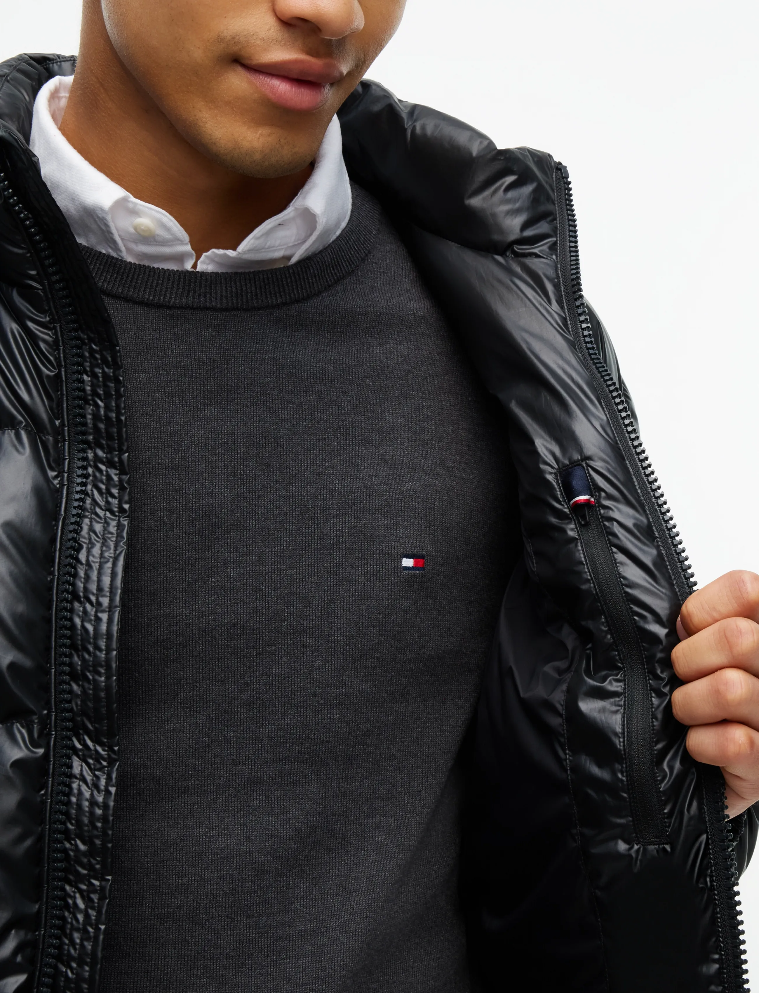 Tommy Hilfiger - SHINY DOWN STAND PUFFER - padded jackets - black - 3