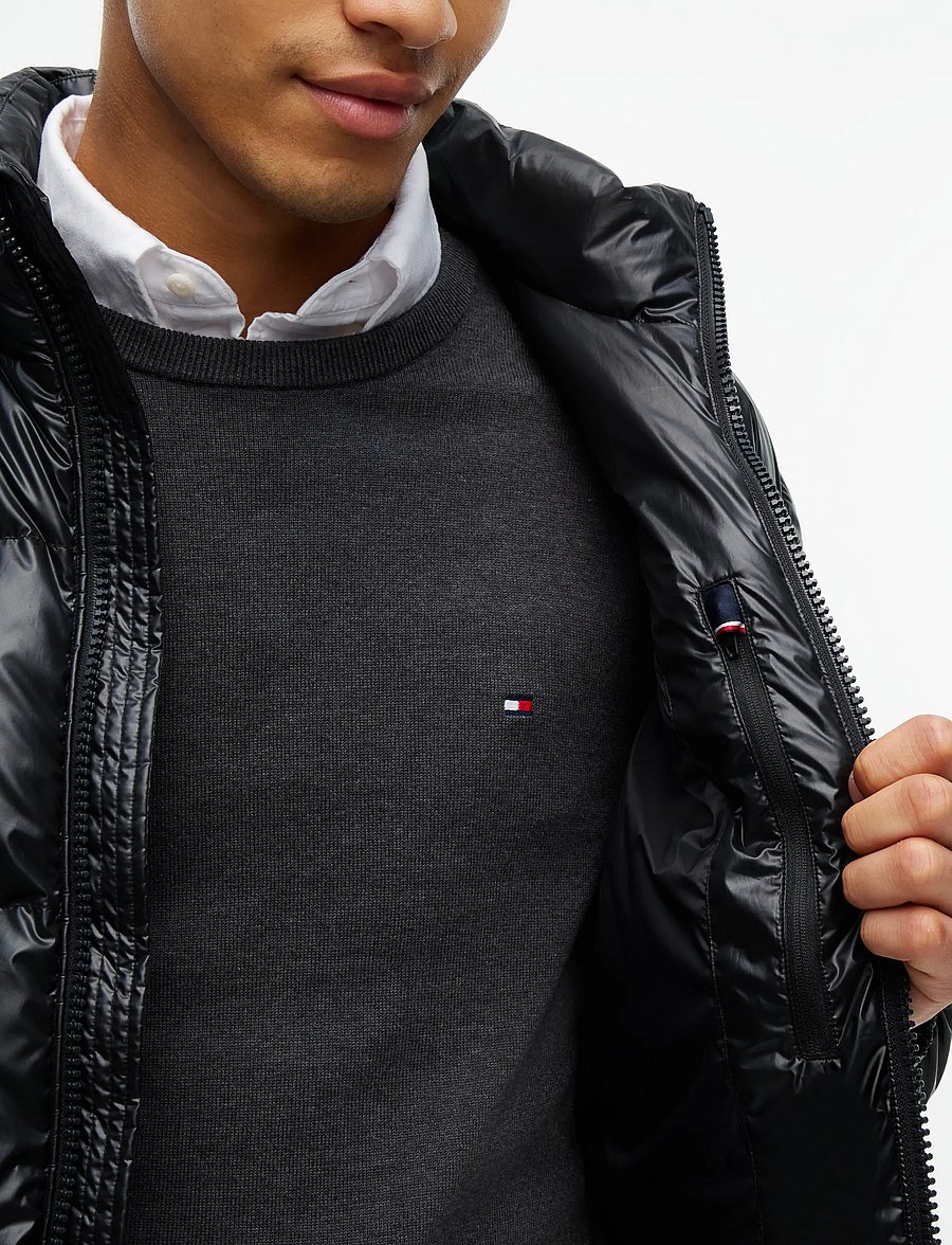 Tommy Hilfiger - SHINY DOWN STAND PUFFER - padded jackets - black - 3
