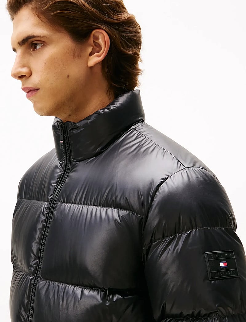 Tommy Hilfiger - SHINY DOWN STAND PUFFER - gefütterte jacken - black - 4