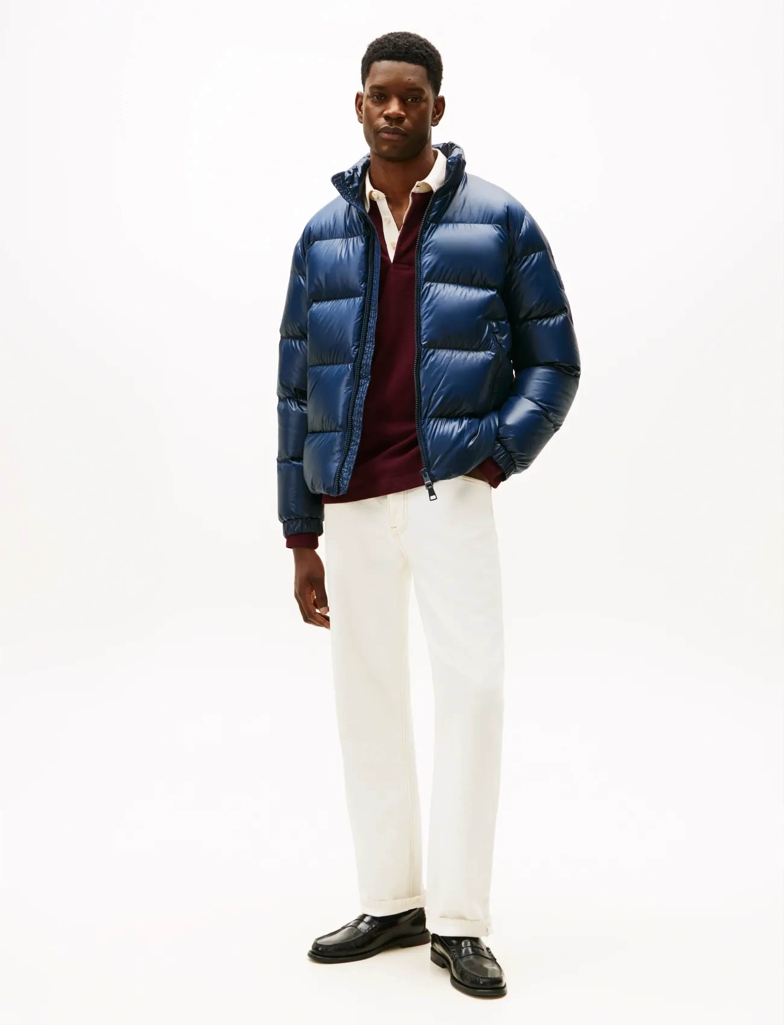 Tommy Hilfiger - SHINY DOWN STAND PUFFER - padded jackets - dark night navy - 2