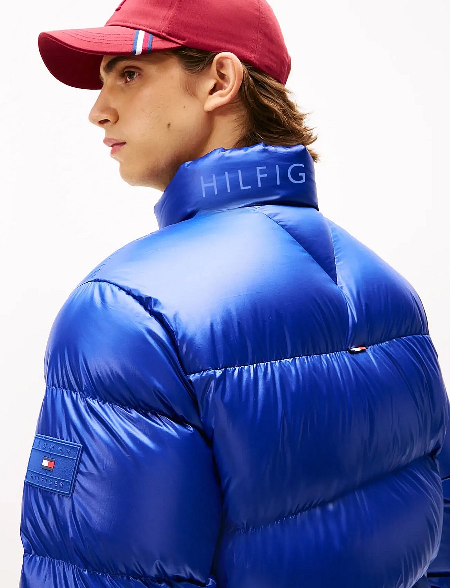 Tommy Hilfiger - SHINY DOWN STAND PUFFER - gefütterte jacken - wedge blue - 4