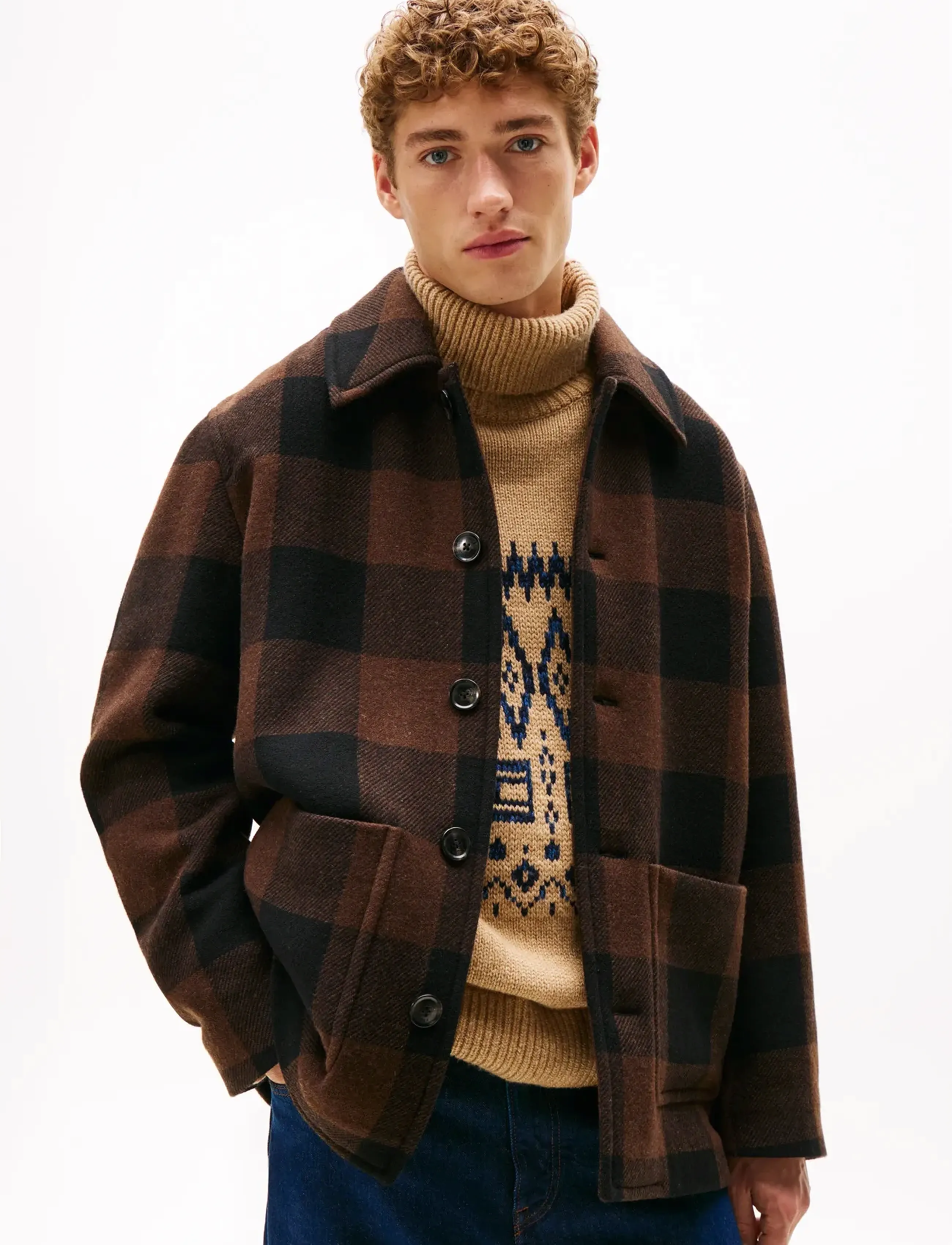 Wool Dbl Face Check Chore Jkt