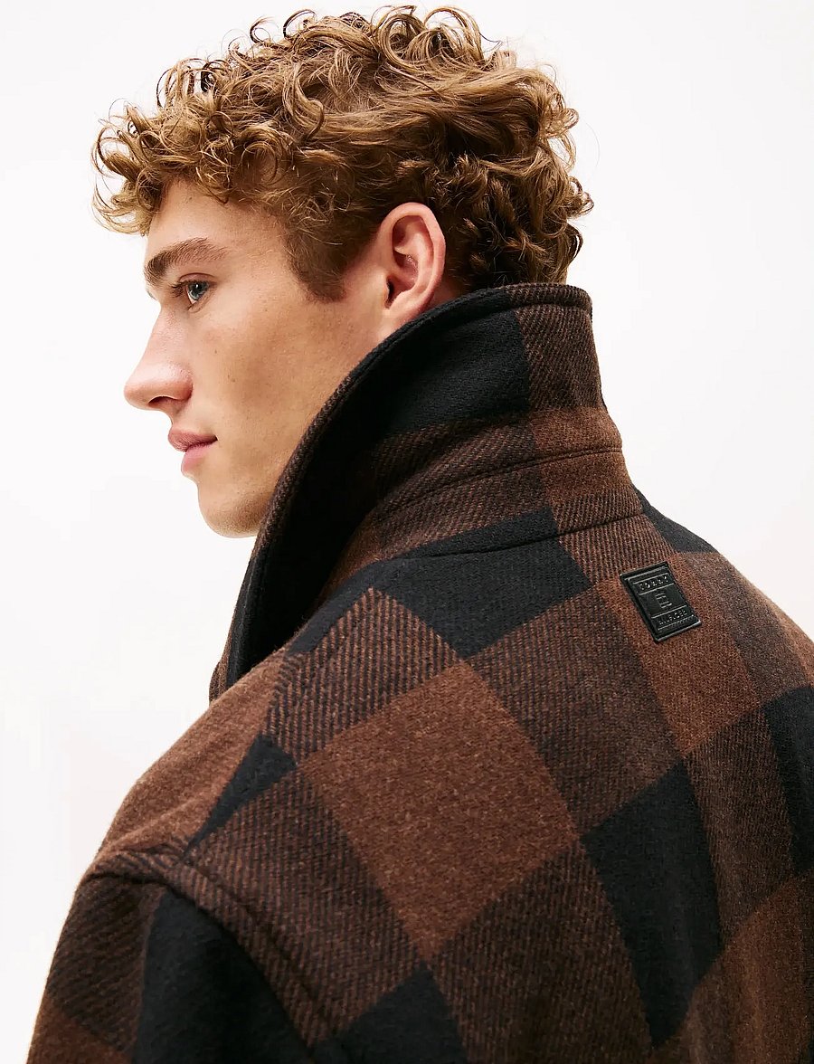 Tommy Hilfiger - WOOL DBL FACE CHECK CHORE JKT - wolljacken - black / pure brown - 4
