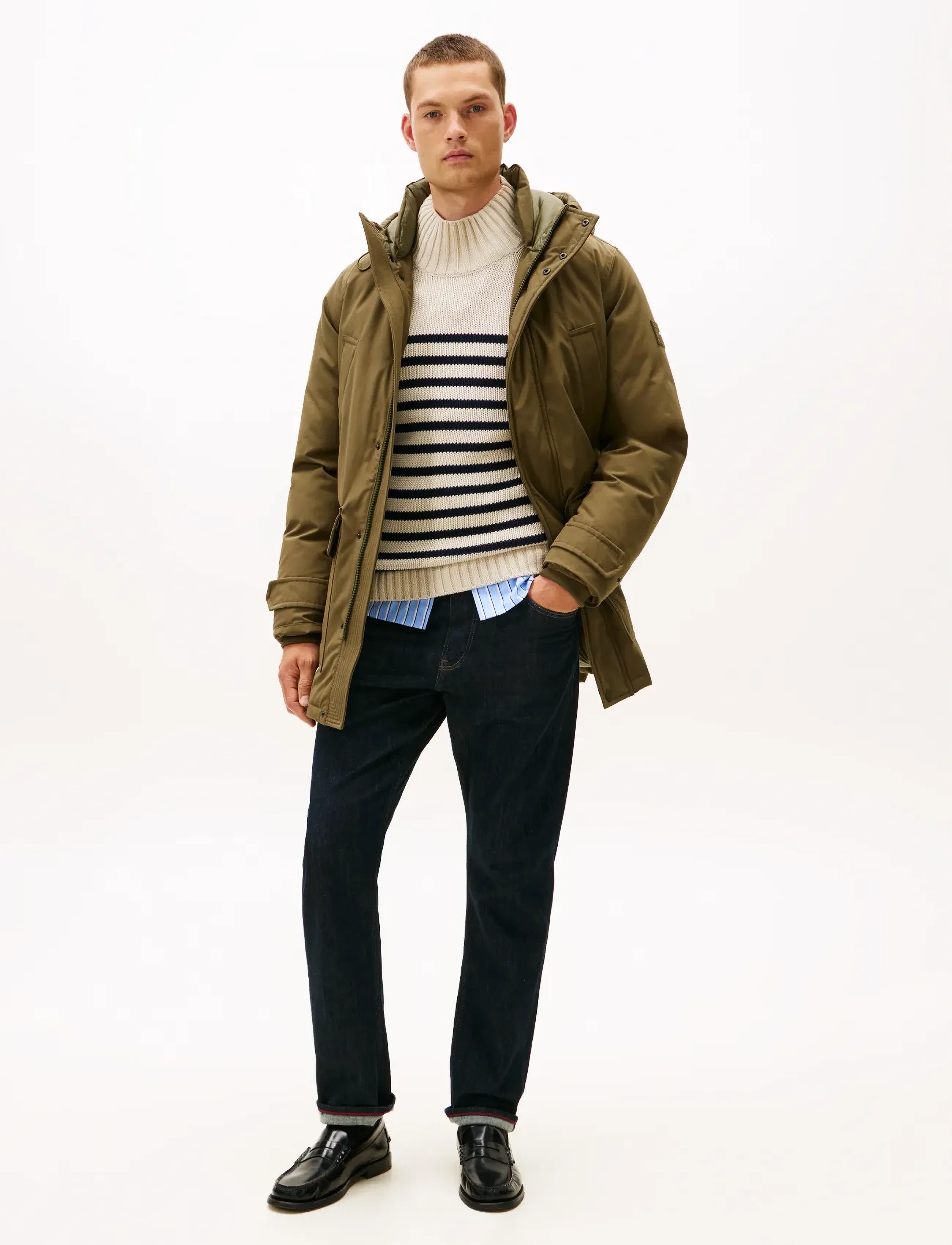 Tommy Hilfiger Rockie Down Parka, Mænd, Dunparka Med Hætte, Kakigrøn, Str: XXL