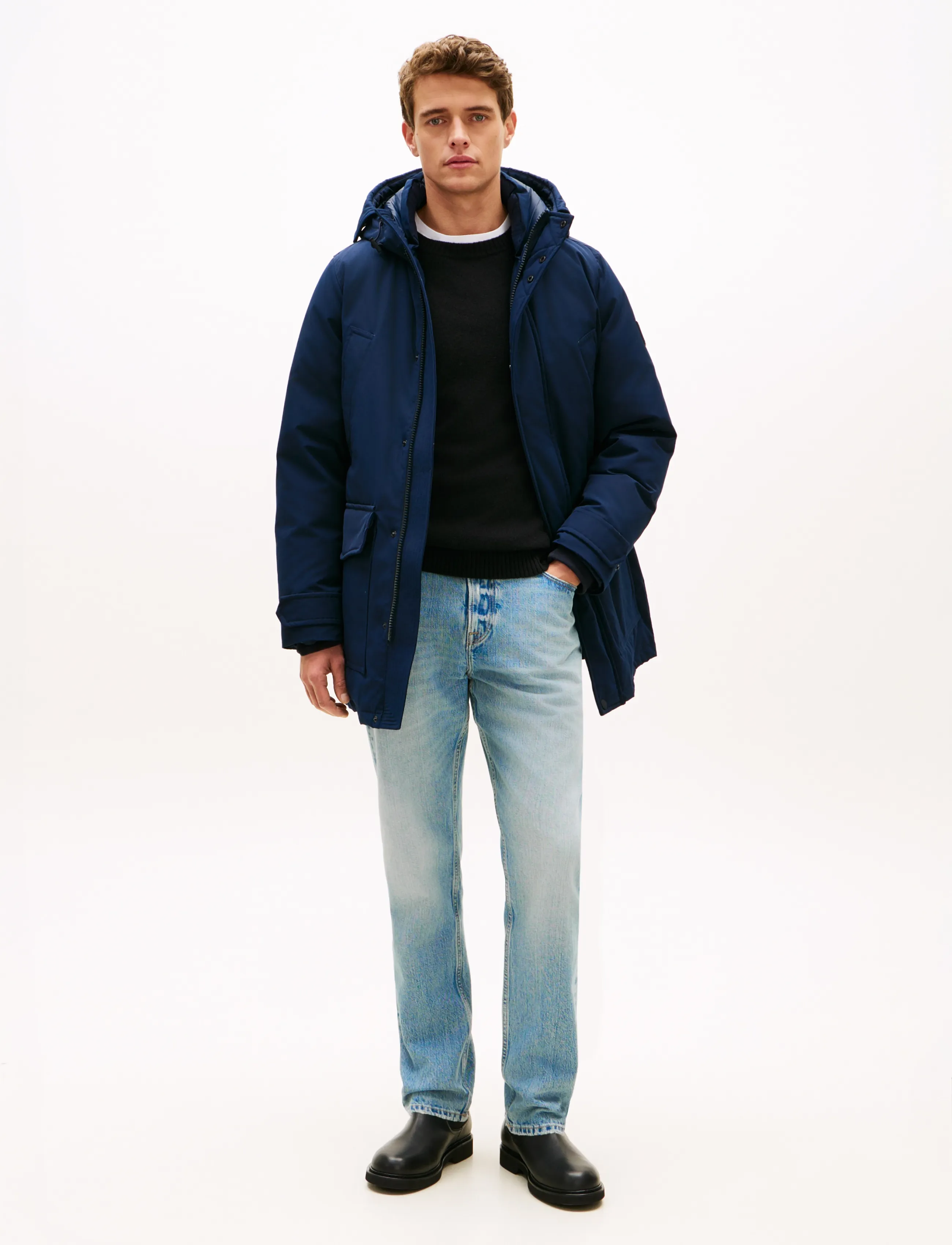 Tommy Hilfiger Rockie Down Parka, Mænd, Dunparka Med Hætte, Navy, Str: M