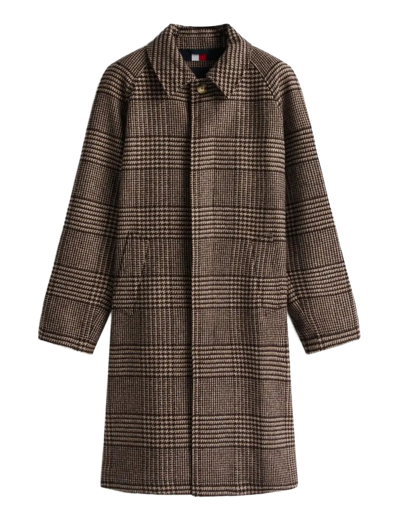 TOMMY HILFIGER Wolle Check Mantel Braun - XL - Herren