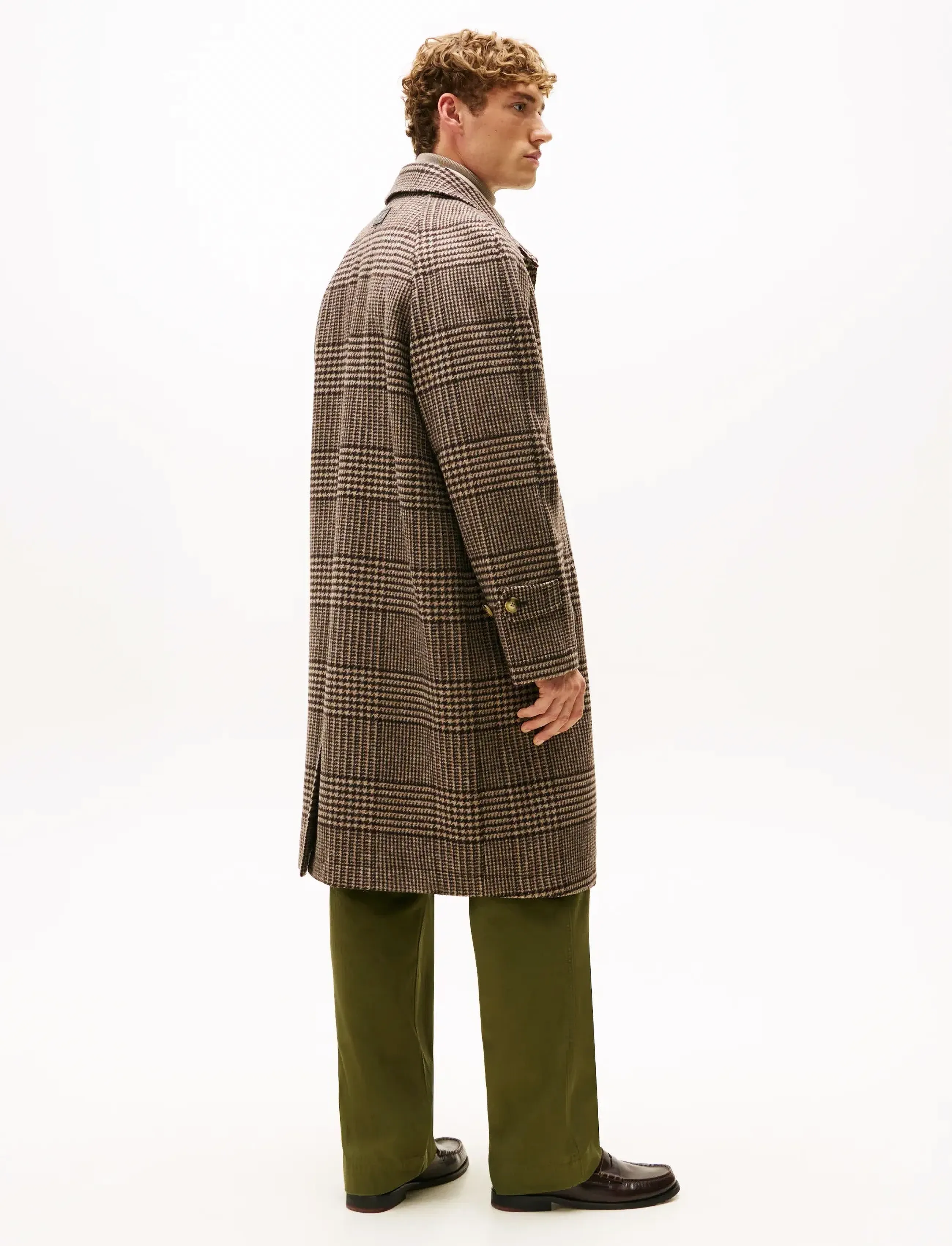 Tommy Hilfiger - WOOL CHECK COAT - pitkät takit - brown camel check - 4