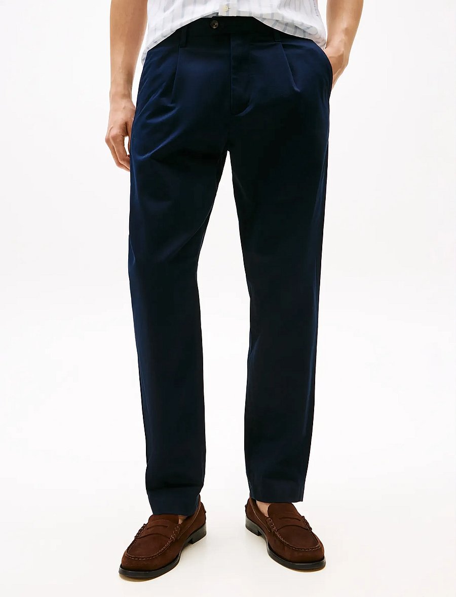 Tommy Hilfiger - HARLEM 1PLT CHINO SATIN - vabaajapüksid - desert sky - 0