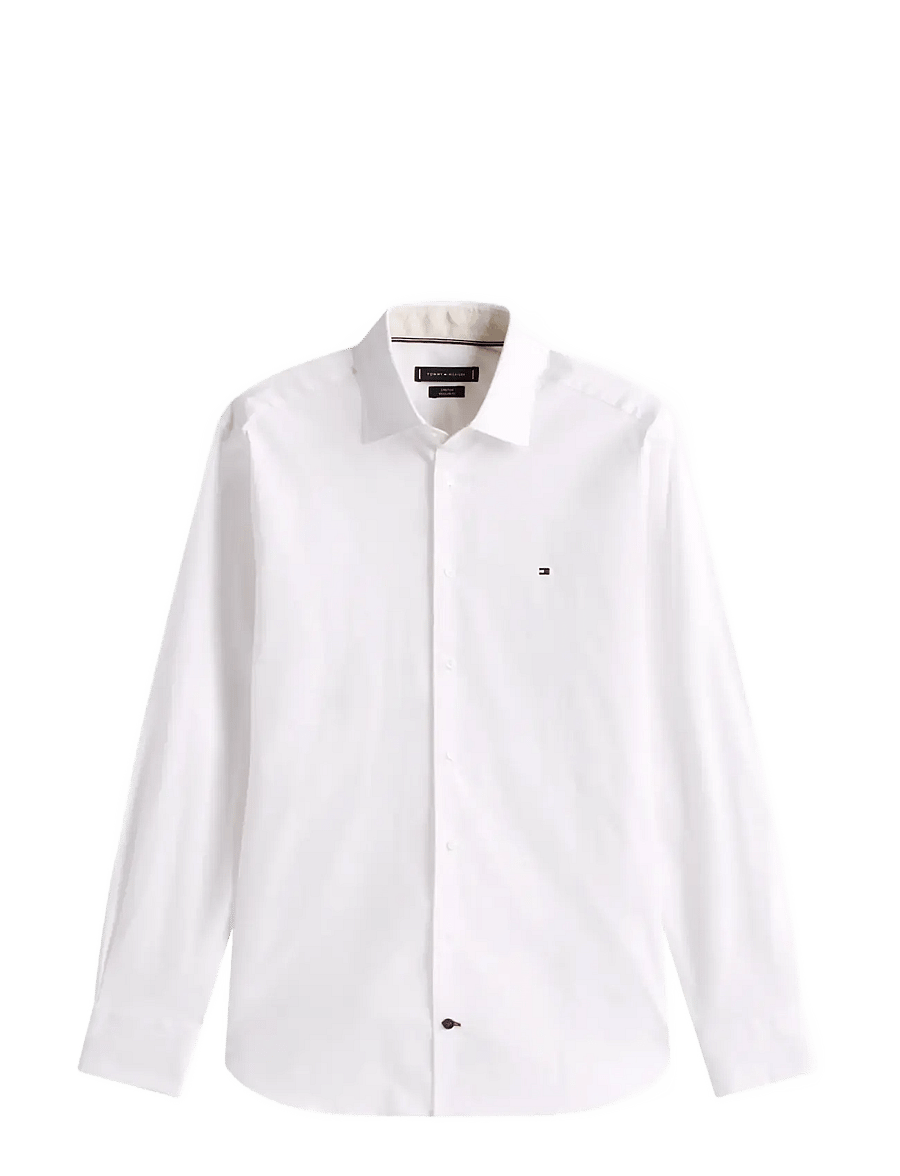 Tommy Hilfiger - CL - STCH POP CTRST RF SHIRT JHN - vabaajasärgid - optic white - 1