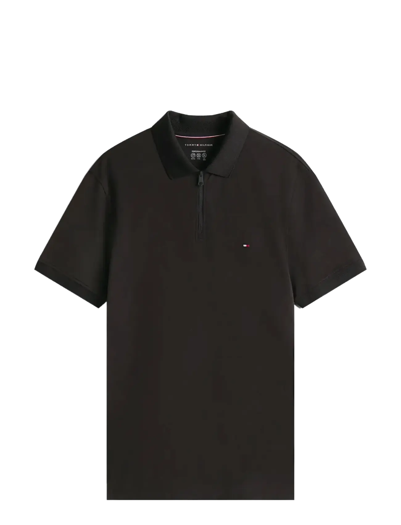 TOMMY HILFIGER Performance Pique Zip Polo Schwarz - M - Herren