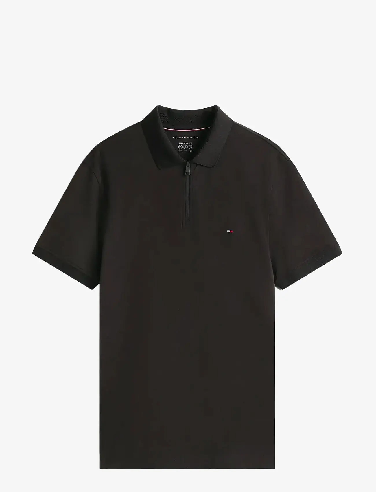 Tommy Hilfiger - PERFORMANCE PIQUE ZIP POLO - kortærmede poloer - black - 1