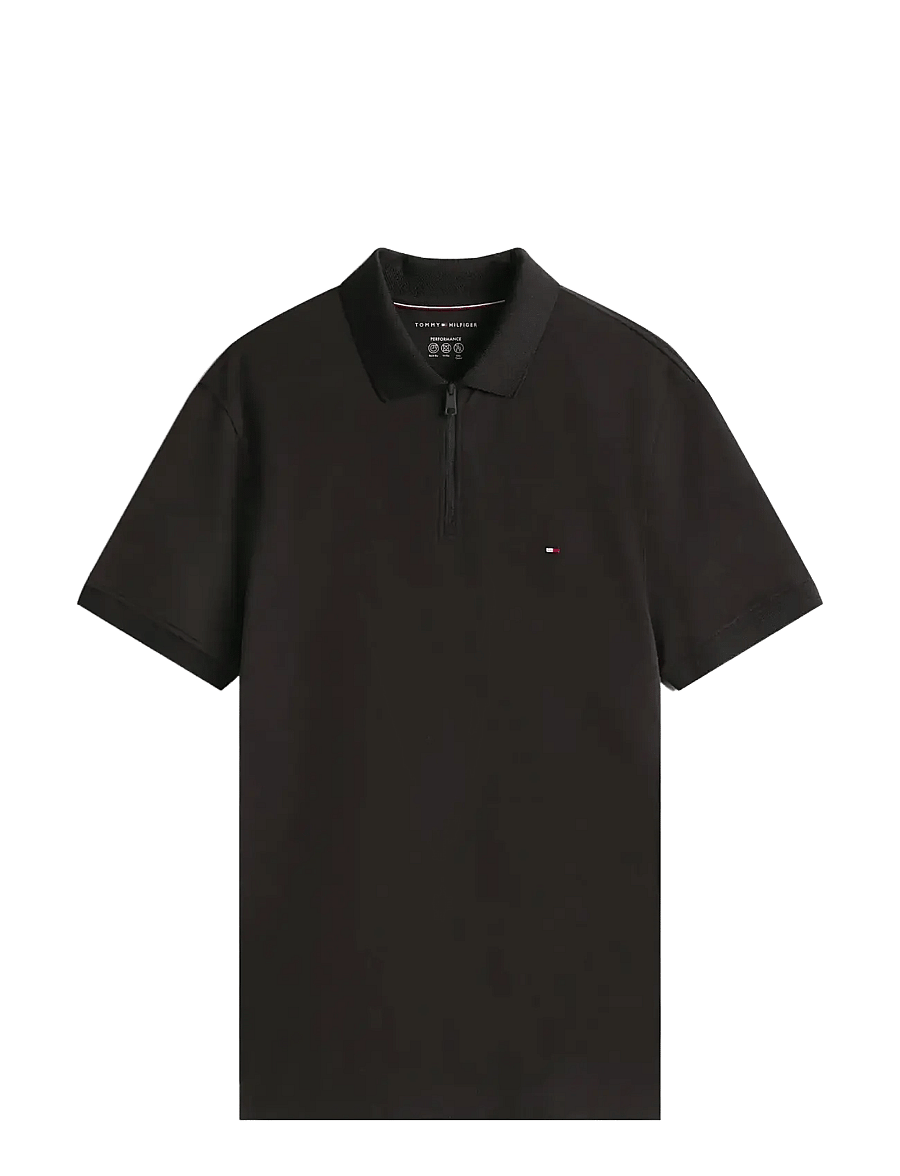 Tommy Hilfiger - PERFORMANCE PIQUE ZIP POLO - kurzärmelig - black - 1