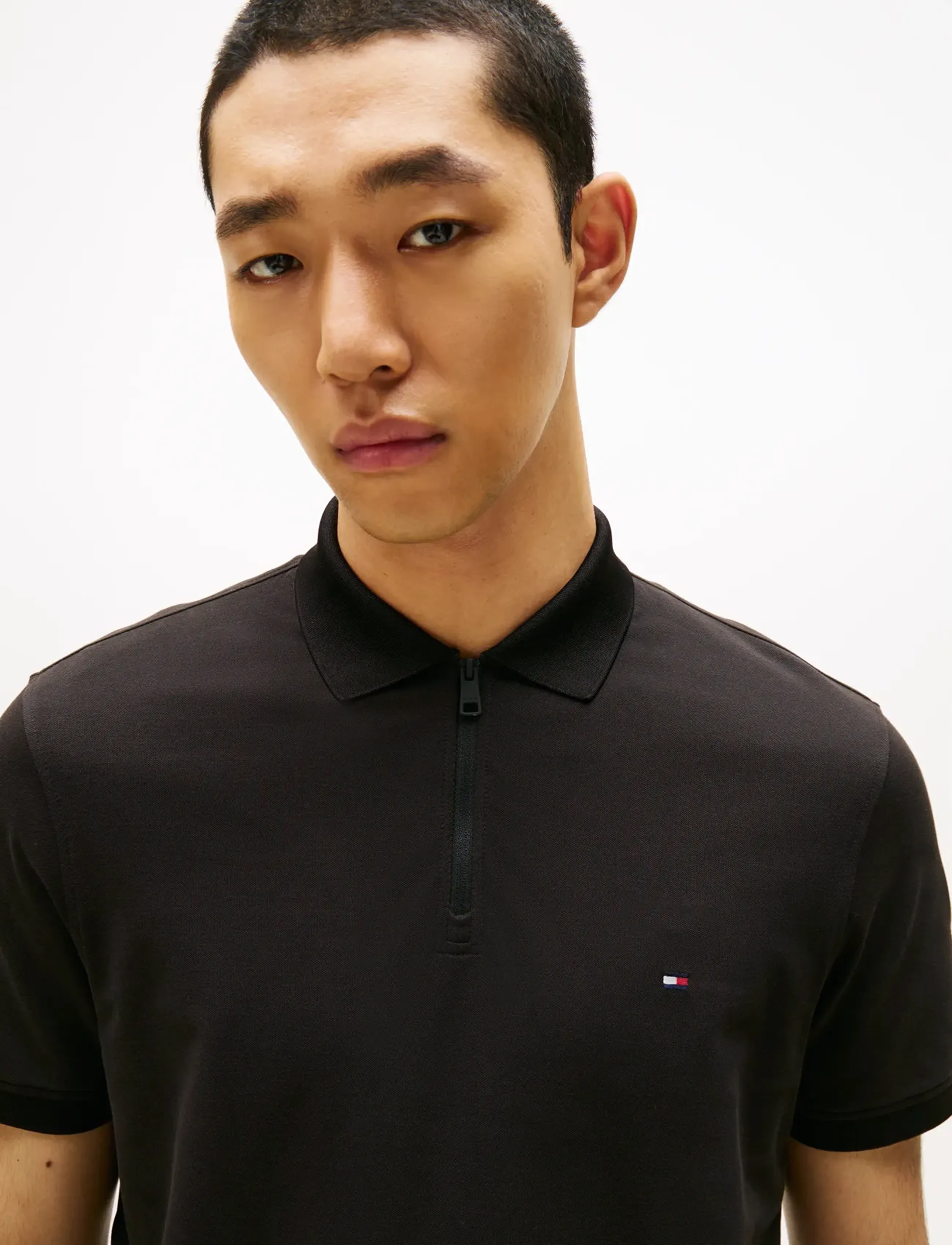 Tommy Hilfiger - PERFORMANCE PIQUE ZIP POLO - kortærmede poloer - black - 4