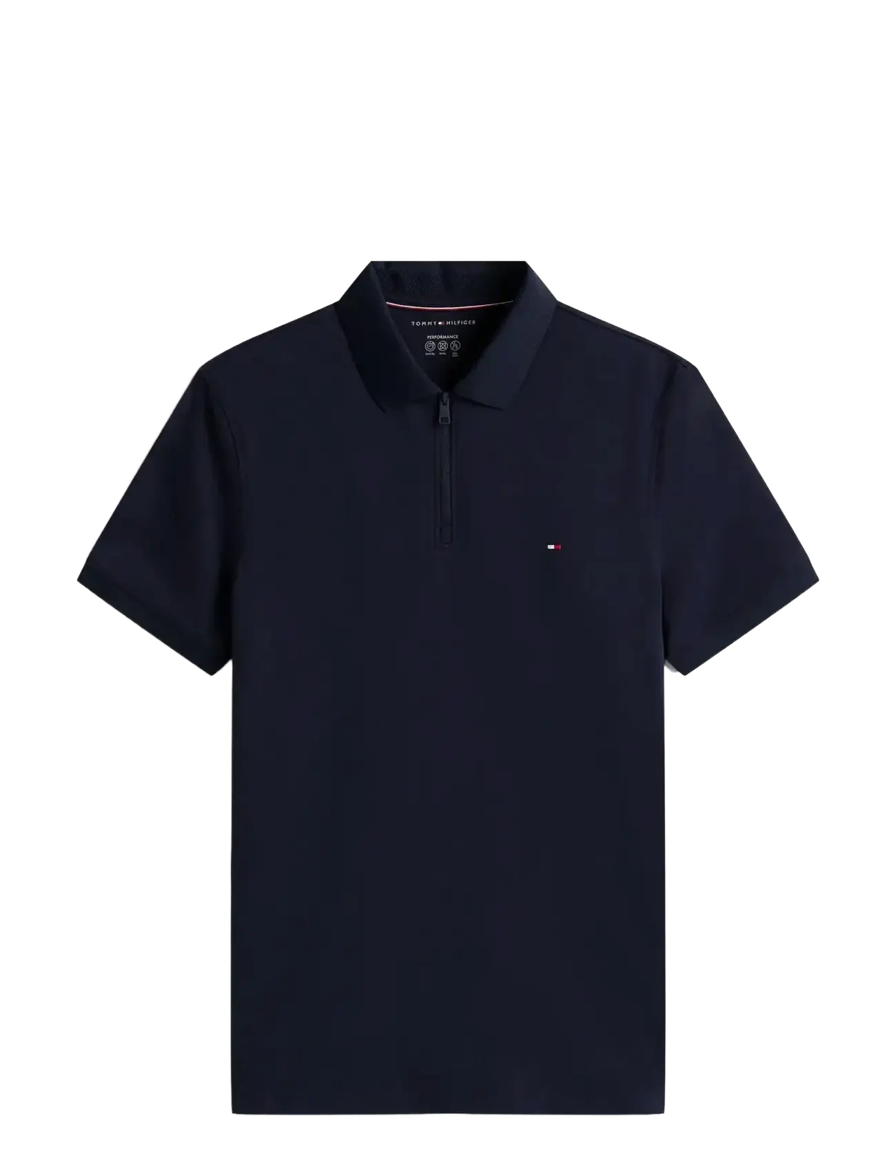 Tommy Hilfiger PERFORMANCE PIQUE ZIP POLO - Tommy Hilfiger - DESERT SKY / navy