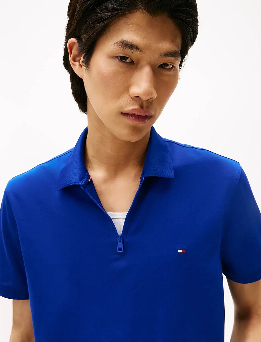 Tommy Hilfiger - PERFORMANCE PIQUE ZIP POLO - kurzärmelig - wedge blue - 4