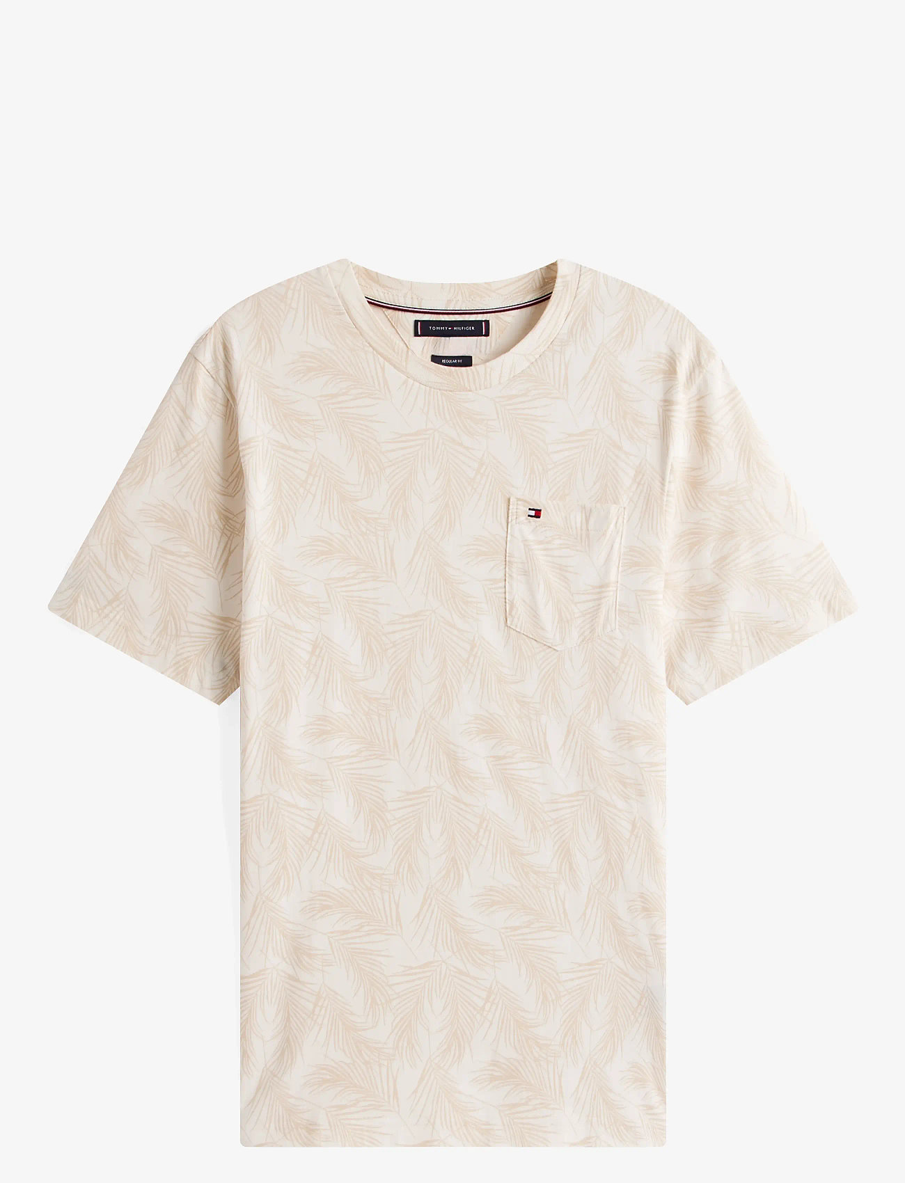 Tommy Hilfiger - LEAF POCKET AOP TEE - short-sleeved t-shirts - ivory petal - 1