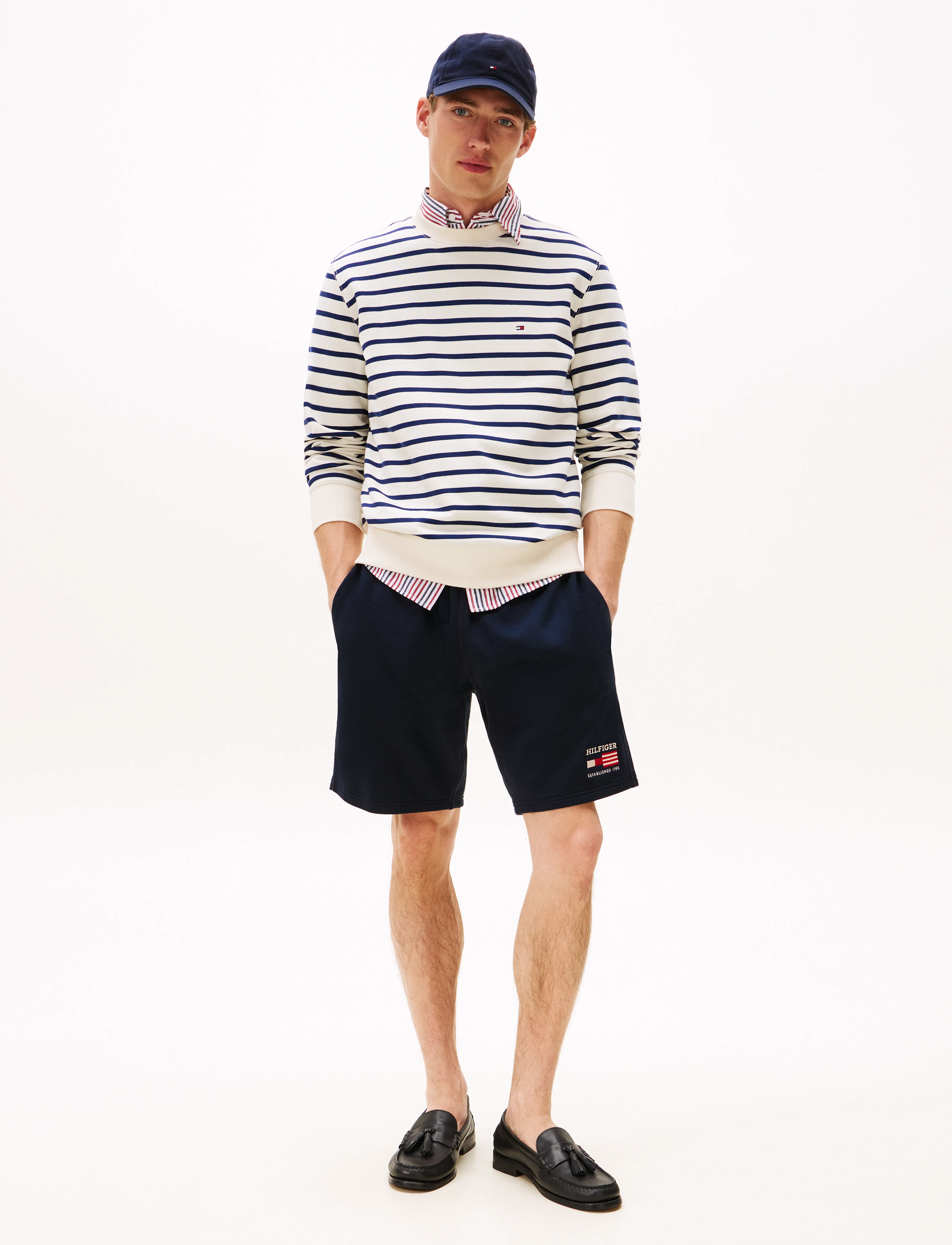 Tommy Hilfiger - ESSENTIAL TERRY STRIPE CREWNECK - preppy navy ivory petal - 2