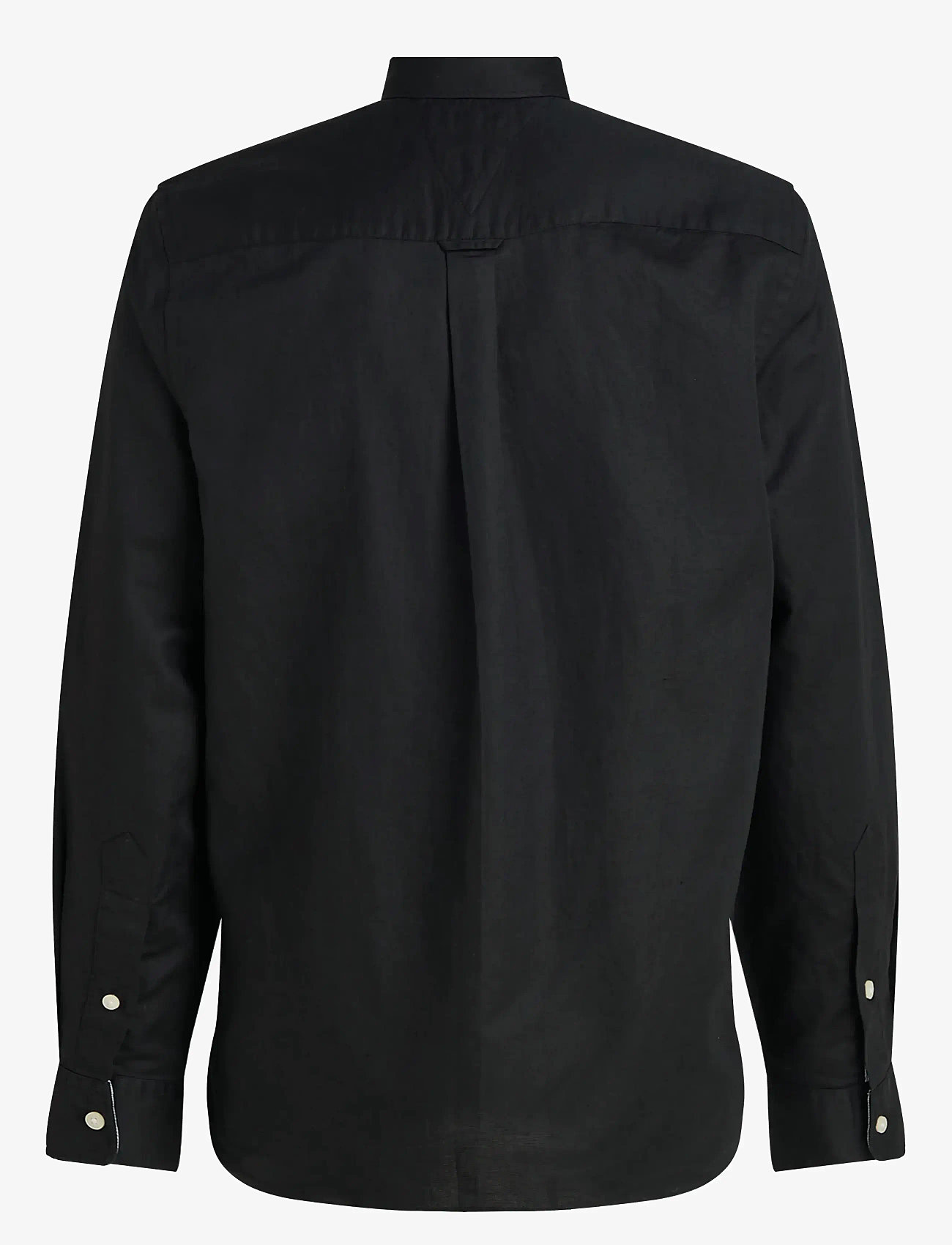 Tommy Hilfiger - LINEN BLEND SOLID RF SHIRT - linasest riidest särgid - black - 1