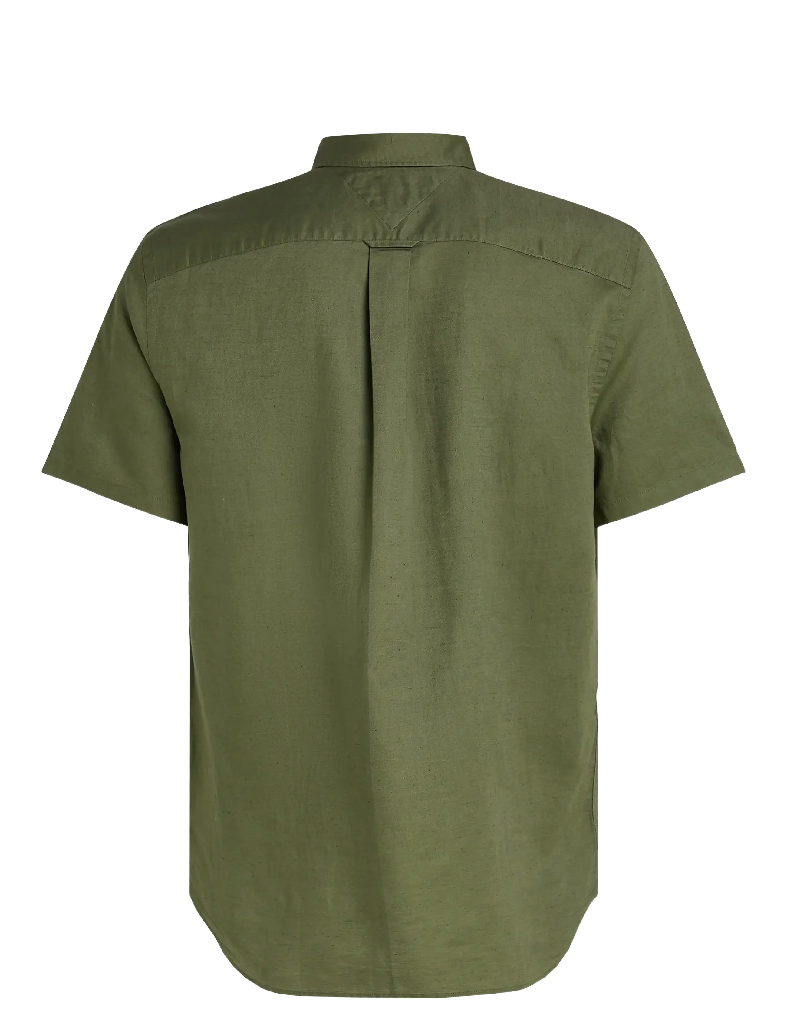 Tommy Hilfiger - LINEN BLEND SOLID  SS RF SHIRT - kortärmade skjortor - battle green - 2