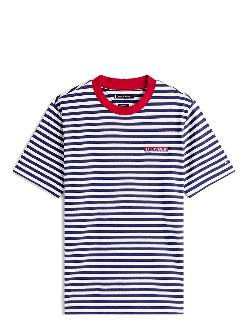 Tommy Hilfiger - AMERICANA GRAPHIC STRIPED TEE - kortärmade t-shirts - ivory petal/desert sky - 1