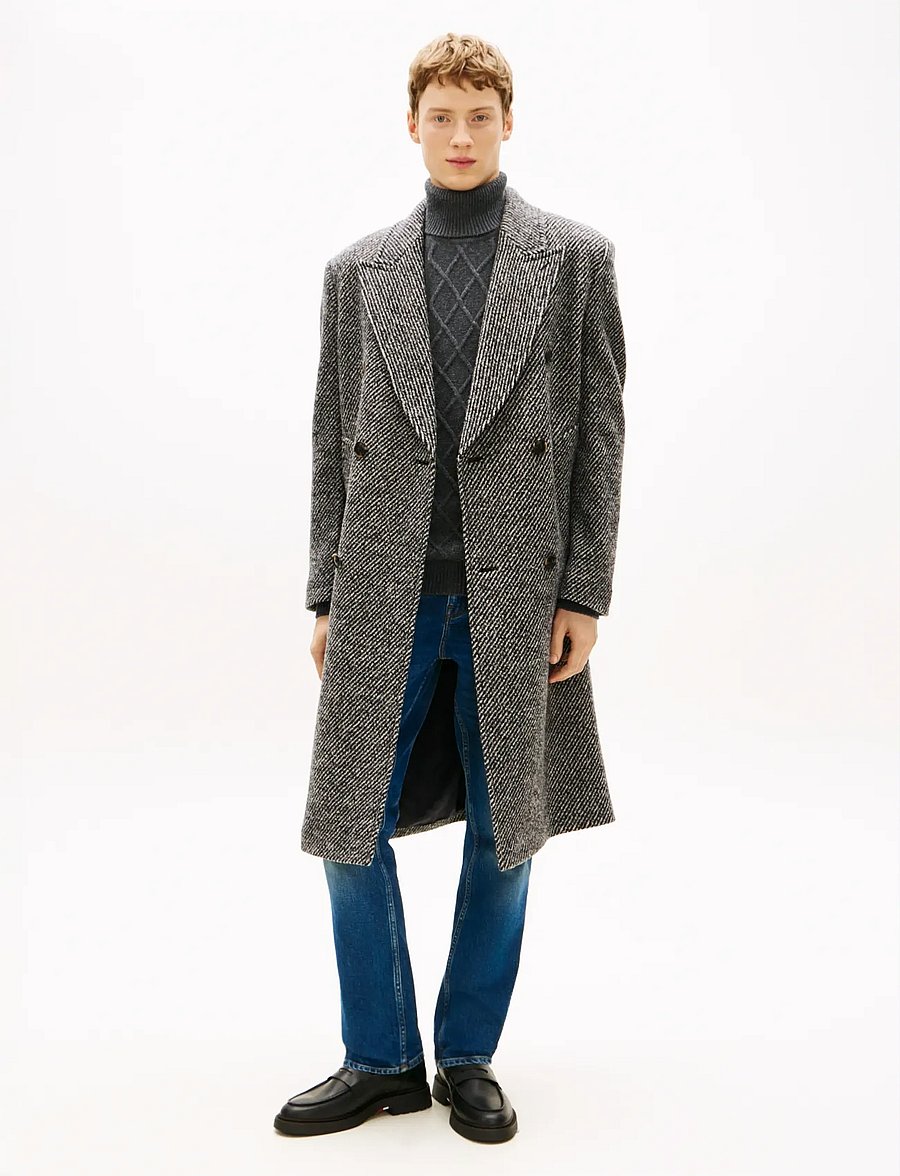 Tommy Hilfiger - DC PATTERN TWEED COAT - uldfrakker - b w tweed - 0