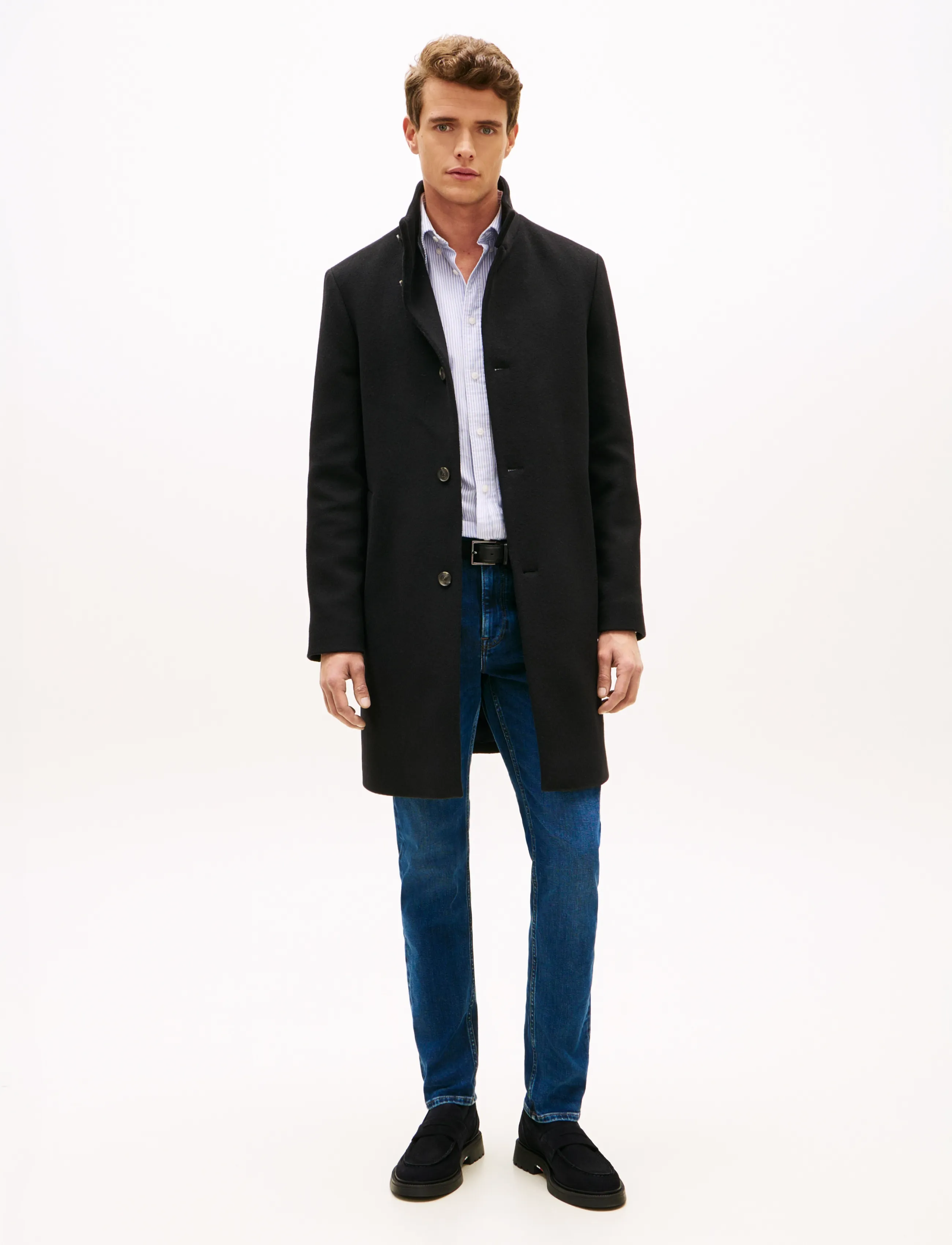 Tommy Hilfiger NY WOOL STAND COLLAR - Nach Stil kaufen - BLACK / black