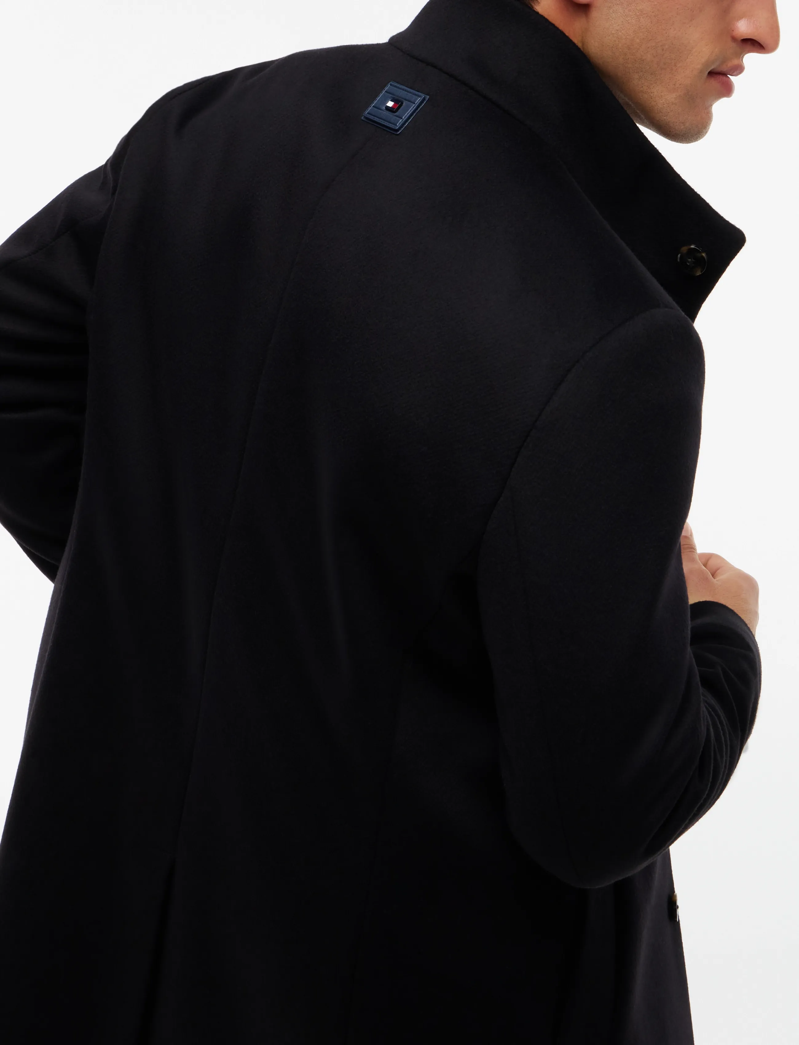 Tommy Hilfiger - NY WOOL STAND COLLAR - wollen mantels - black - 2