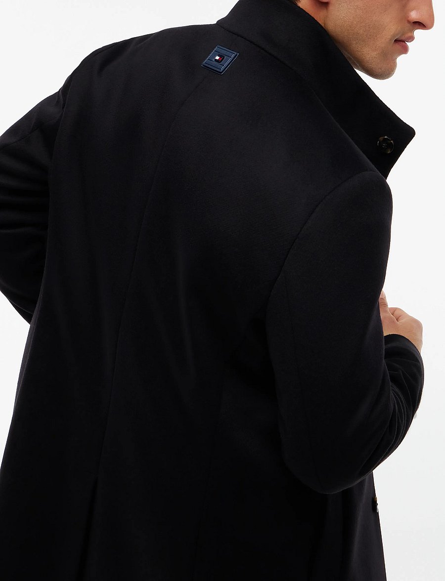 Tommy Hilfiger - NY WOOL STAND COLLAR - wollen mantels - black - 2