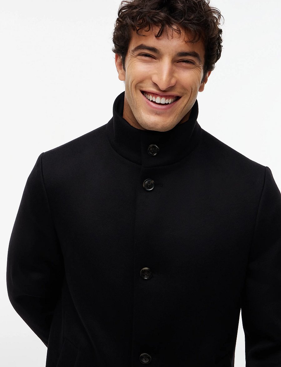 Tommy Hilfiger - NY WOOL STAND COLLAR - wollen mantels - black - 4