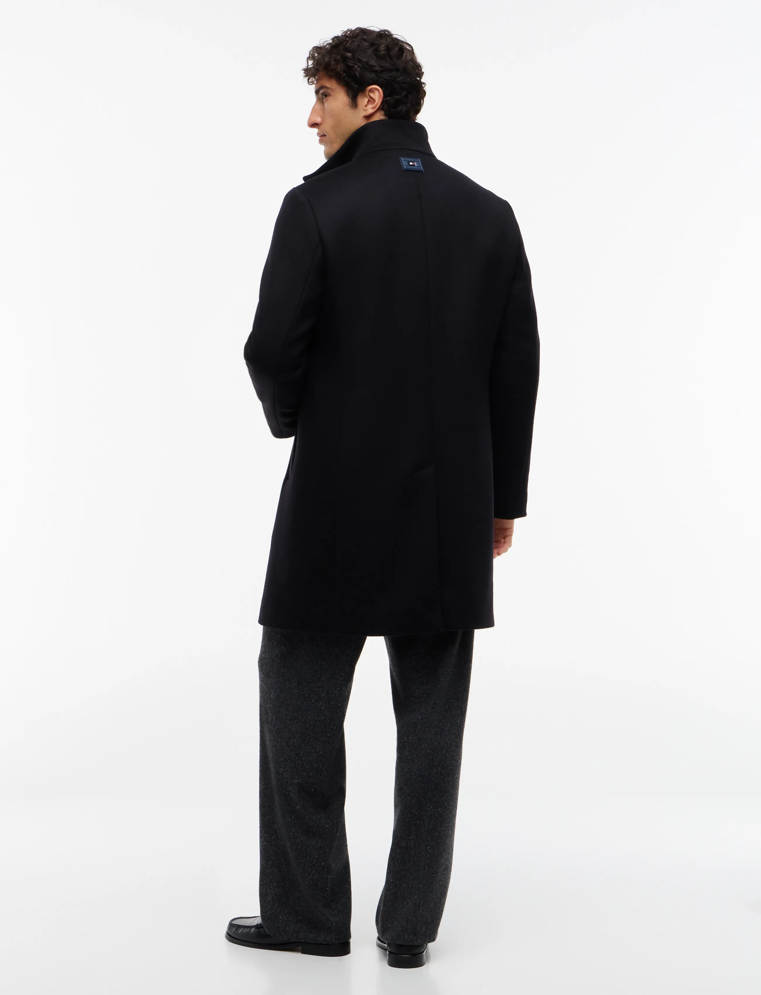 Tommy Hilfiger - NY WOOL STAND COLLAR - wollen mantels - black - 5