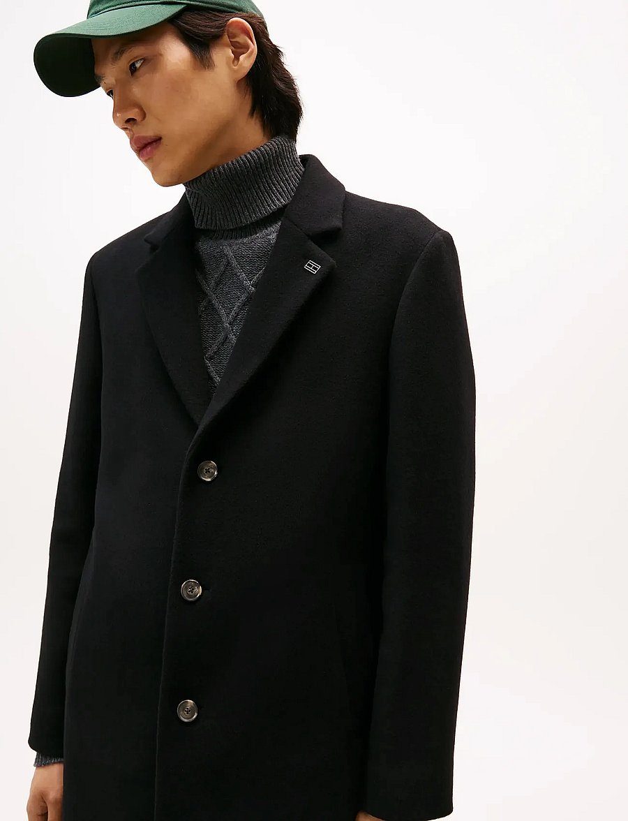 Tommy Hilfiger - NY WOOL MIX COAT - wollmäntel - black - 2