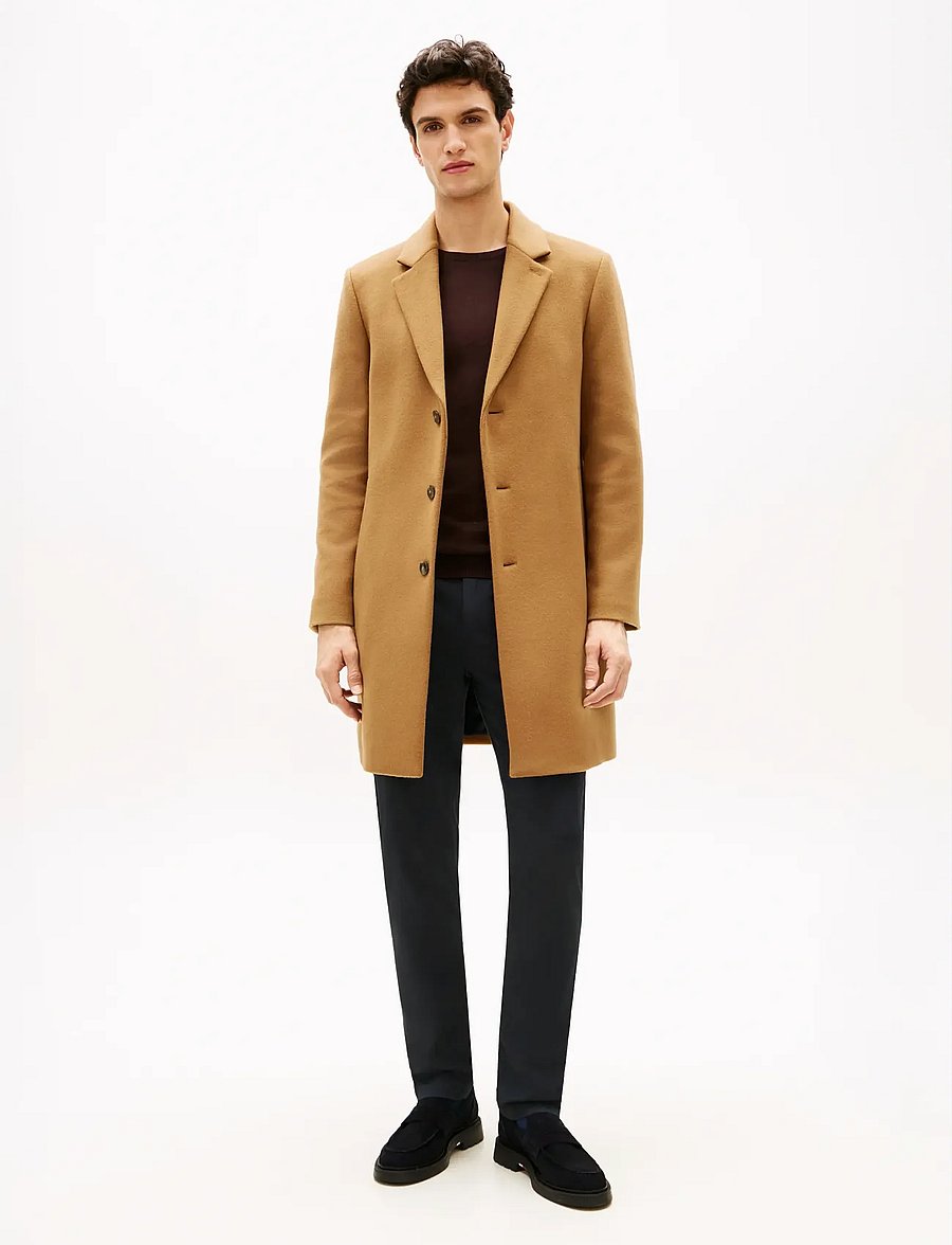 Tommy Hilfiger - NY WOOL MIX COAT - villased mantlid - hickory - 0