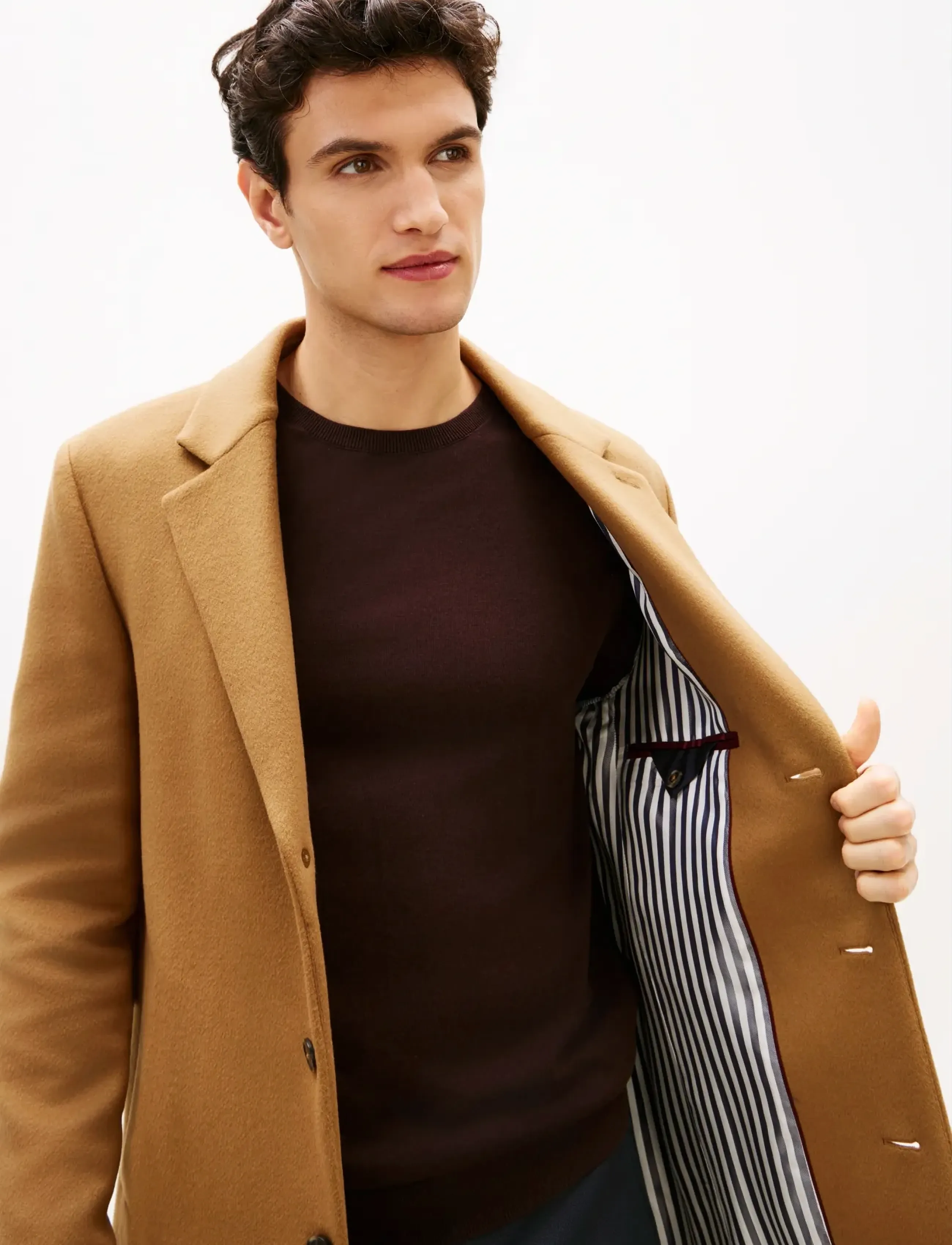 Tommy Hilfiger - NY WOOL MIX COAT - villased mantlid - hickory - 4