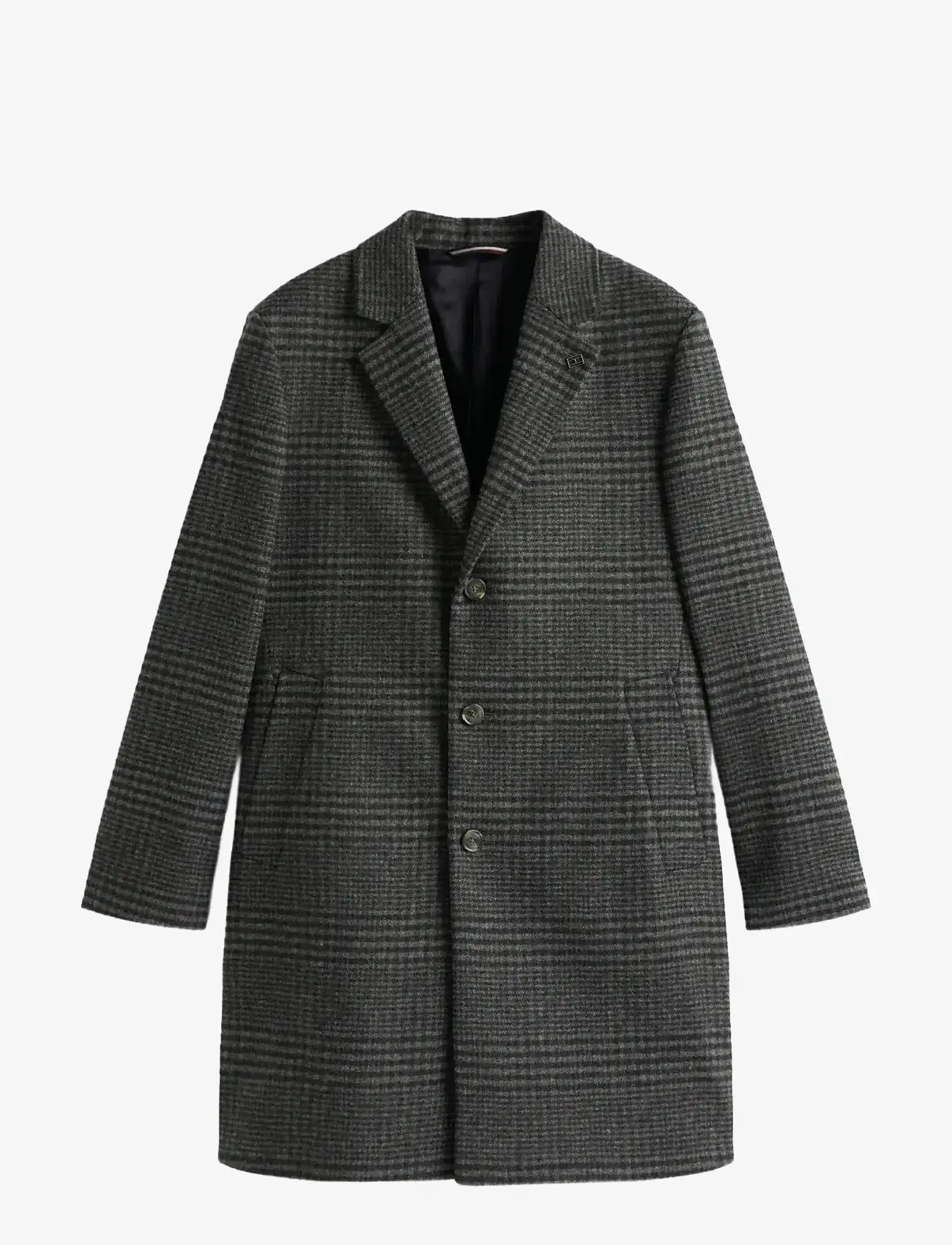 Tommy Hilfiger - DC WOOL MIX COAT WITH CHECK - trench coats - b/w glen check - 1