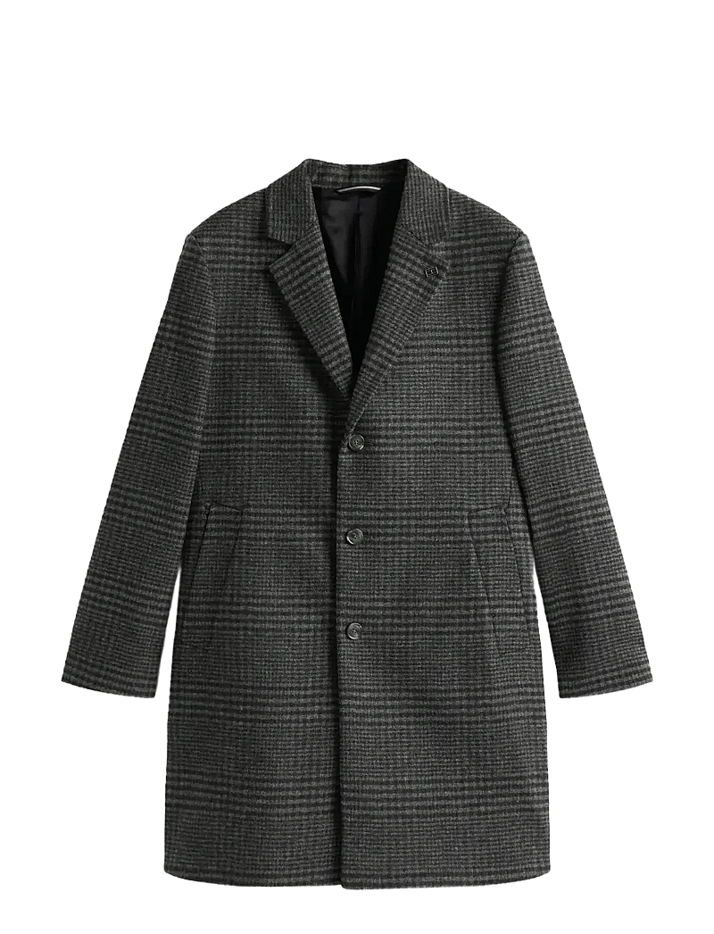 Tommy Hilfiger - DC WOOL MIX COAT WITH CHECK - light coats - b/w glen check - 1