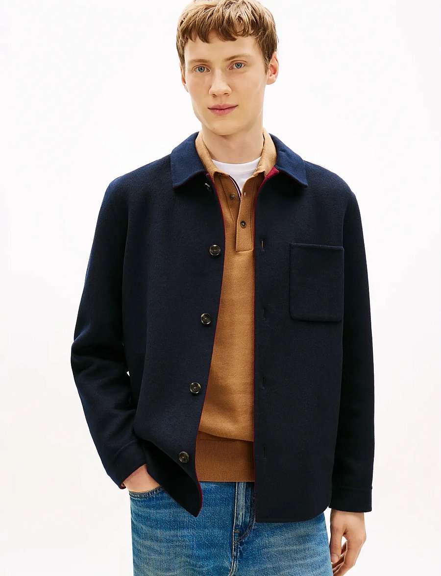 Tommy Hilfiger - DC SPLITTABLE WOOL SHIRT JACKET - shop etter anledning - desert sky - 0