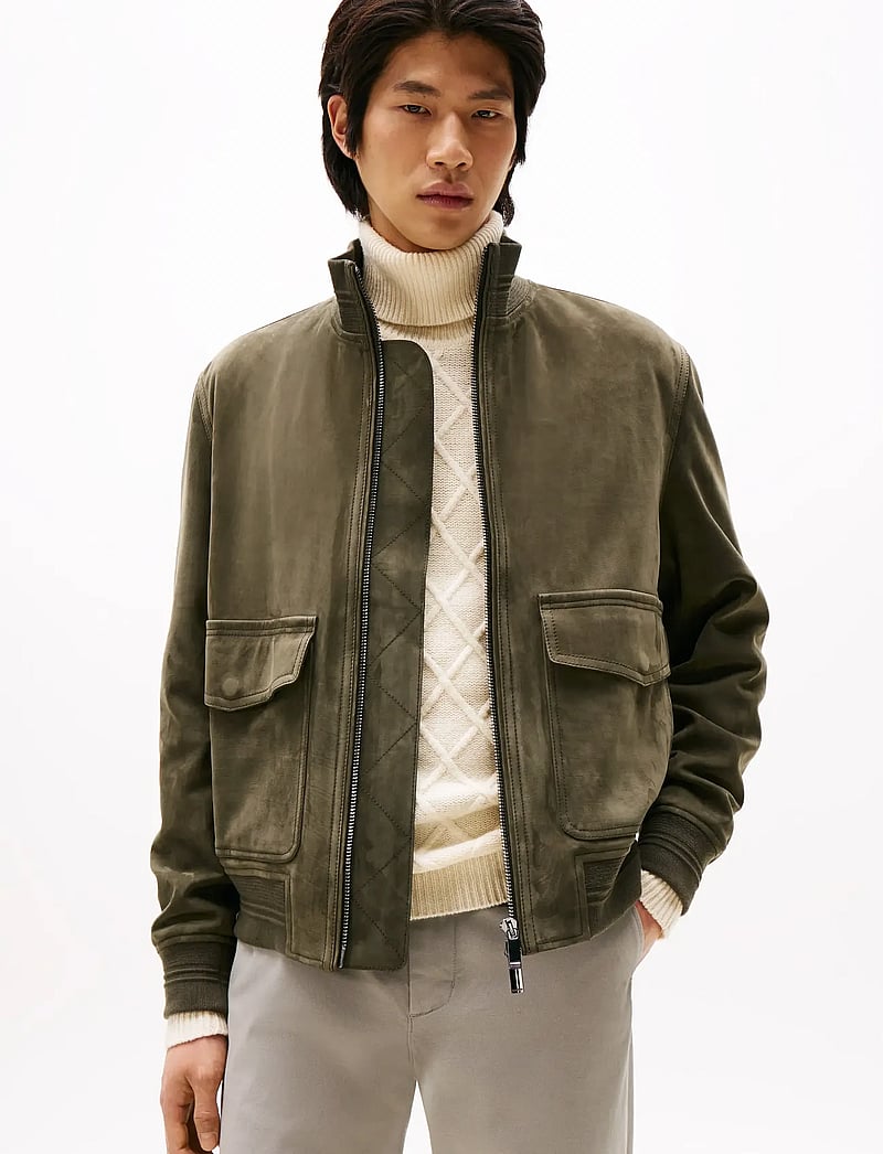 Tommy Hilfiger - DC LEATHER JACKET - mountain spruce - 0